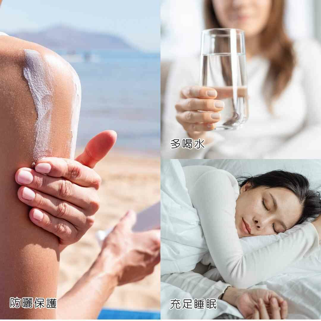 生活中注意防曬、避免長期處於乾燥環境，以及維持健康的生活習慣，如戒菸、限酒、多喝水、充足睡眠與做好壓力管理，都能幫助減少玻尿酸流失。