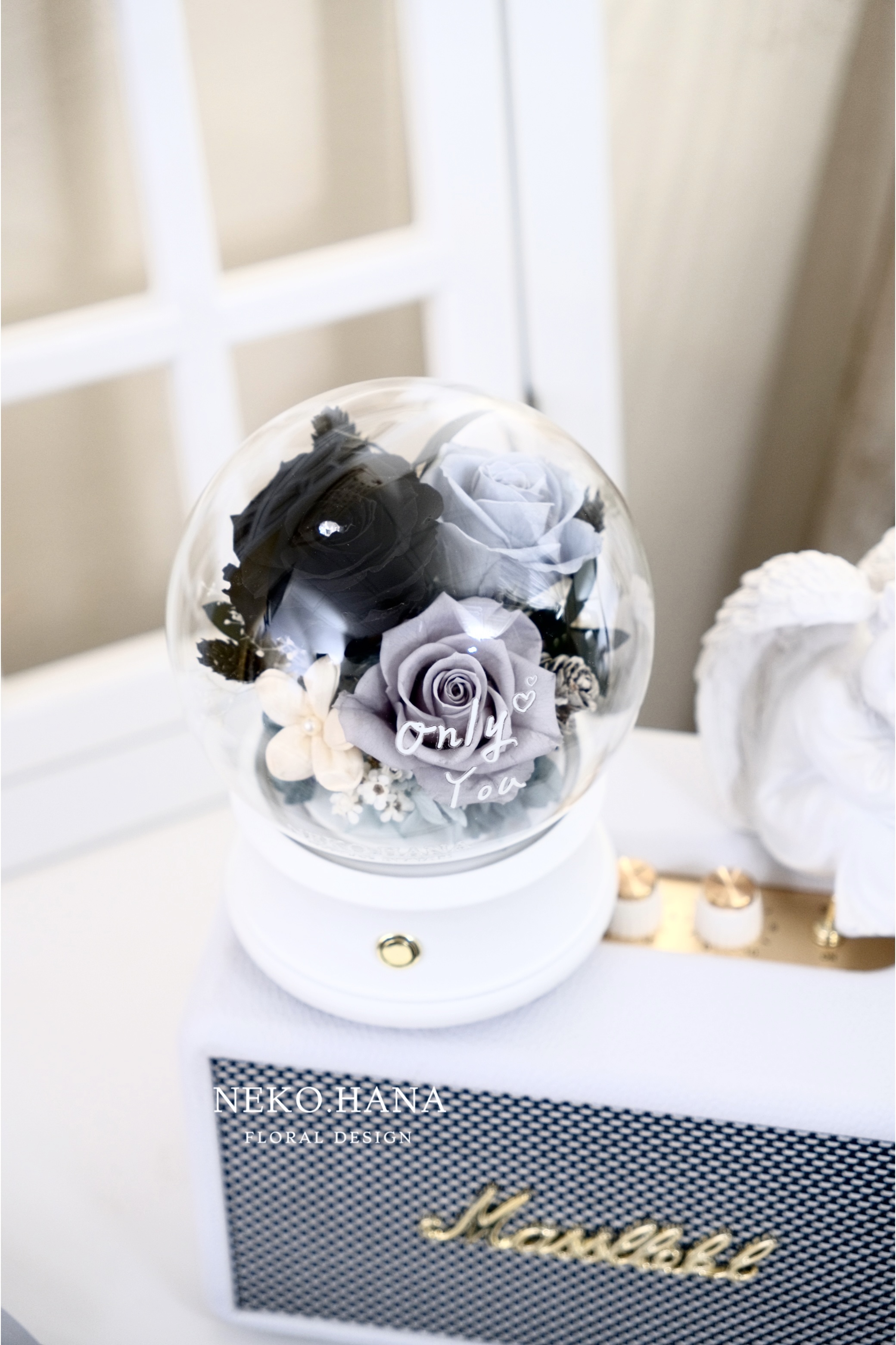 黑玫瑰永生花藍芽音響