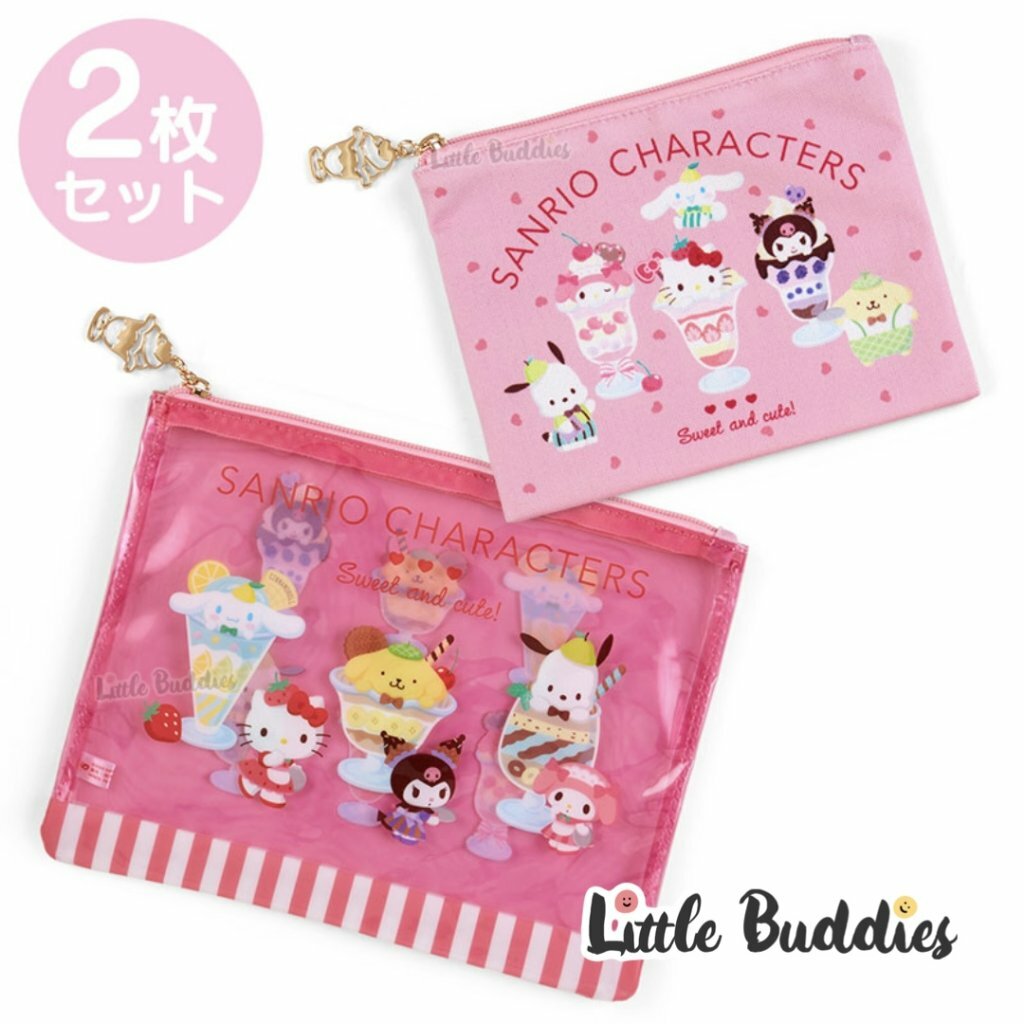 日版 Sanrio 雪糕芭菲設計系列 扁拉鍊袋 2P