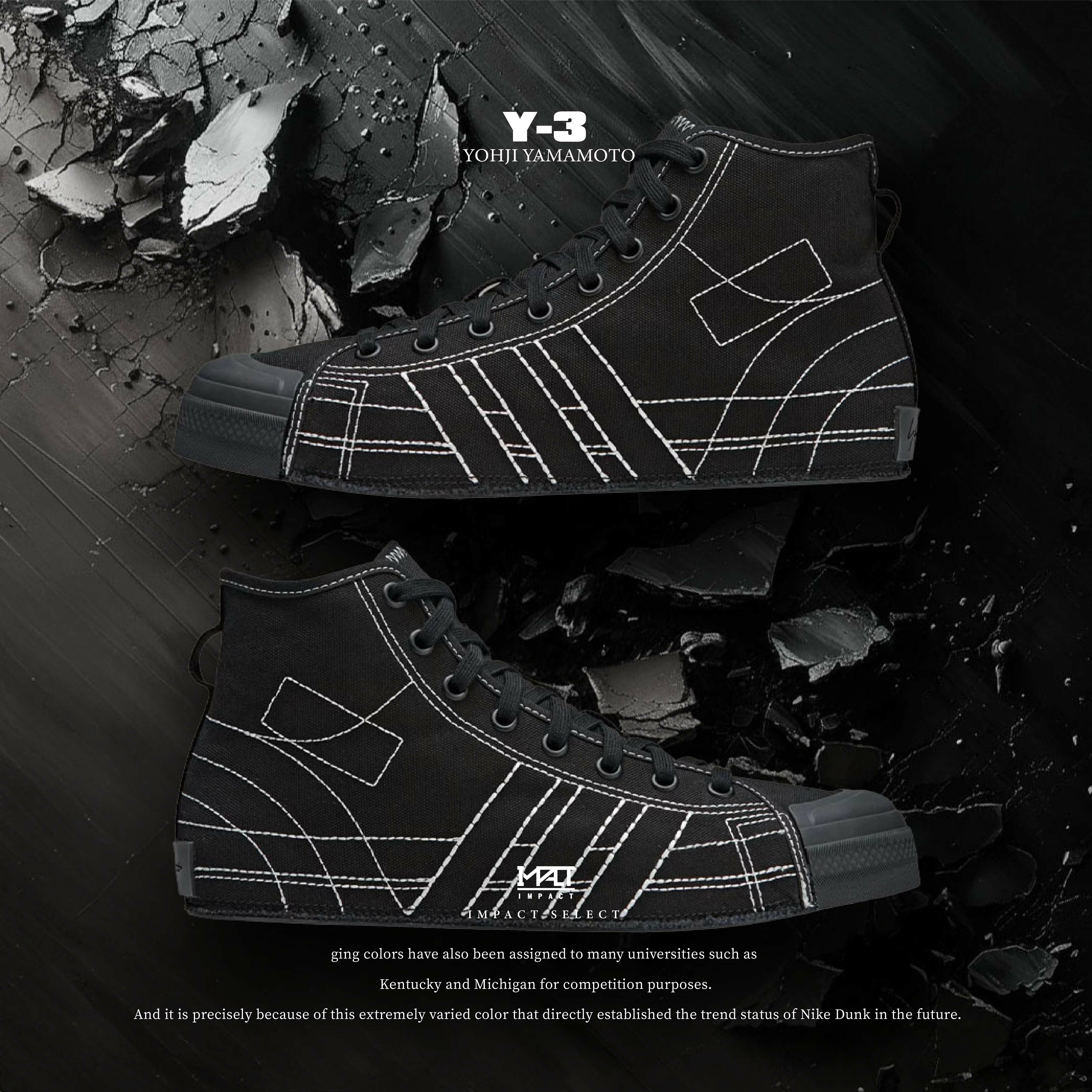 Adidas Y-3 NIZZA HI 黑白 黑色 帆布鞋 休閒 IH2554