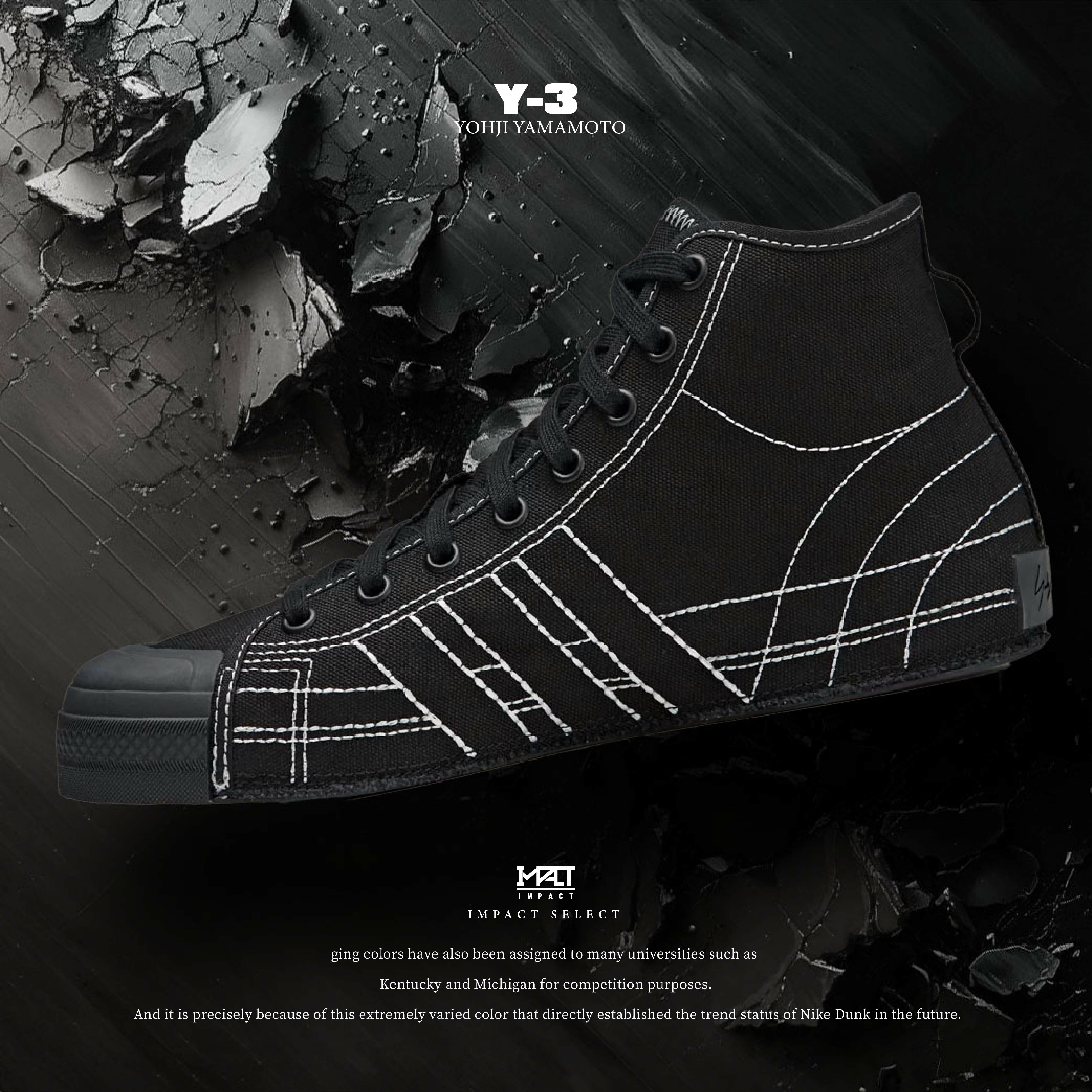 Adidas Y-3 NIZZA HI 黑白 黑色 帆布鞋 休閒 IH2554