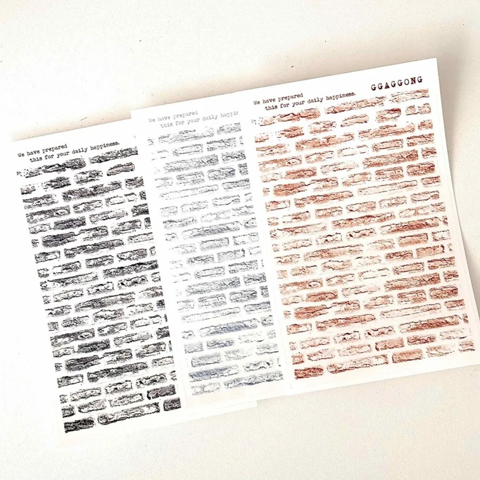 韓國 ggaggong．磚牆 霧面PET貼紙包 共七款