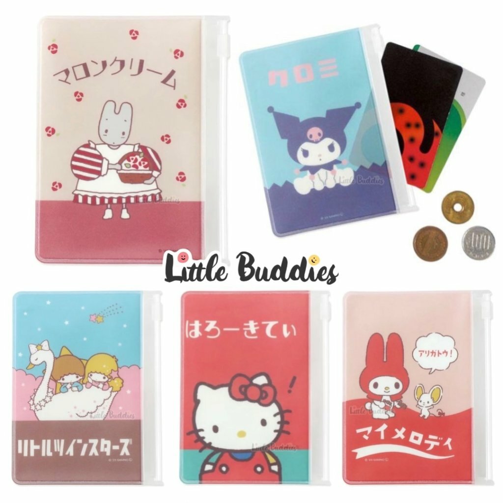 日版Sanrio復古系列 Zip Up Clear Case 拉鍊小物袋 證件套