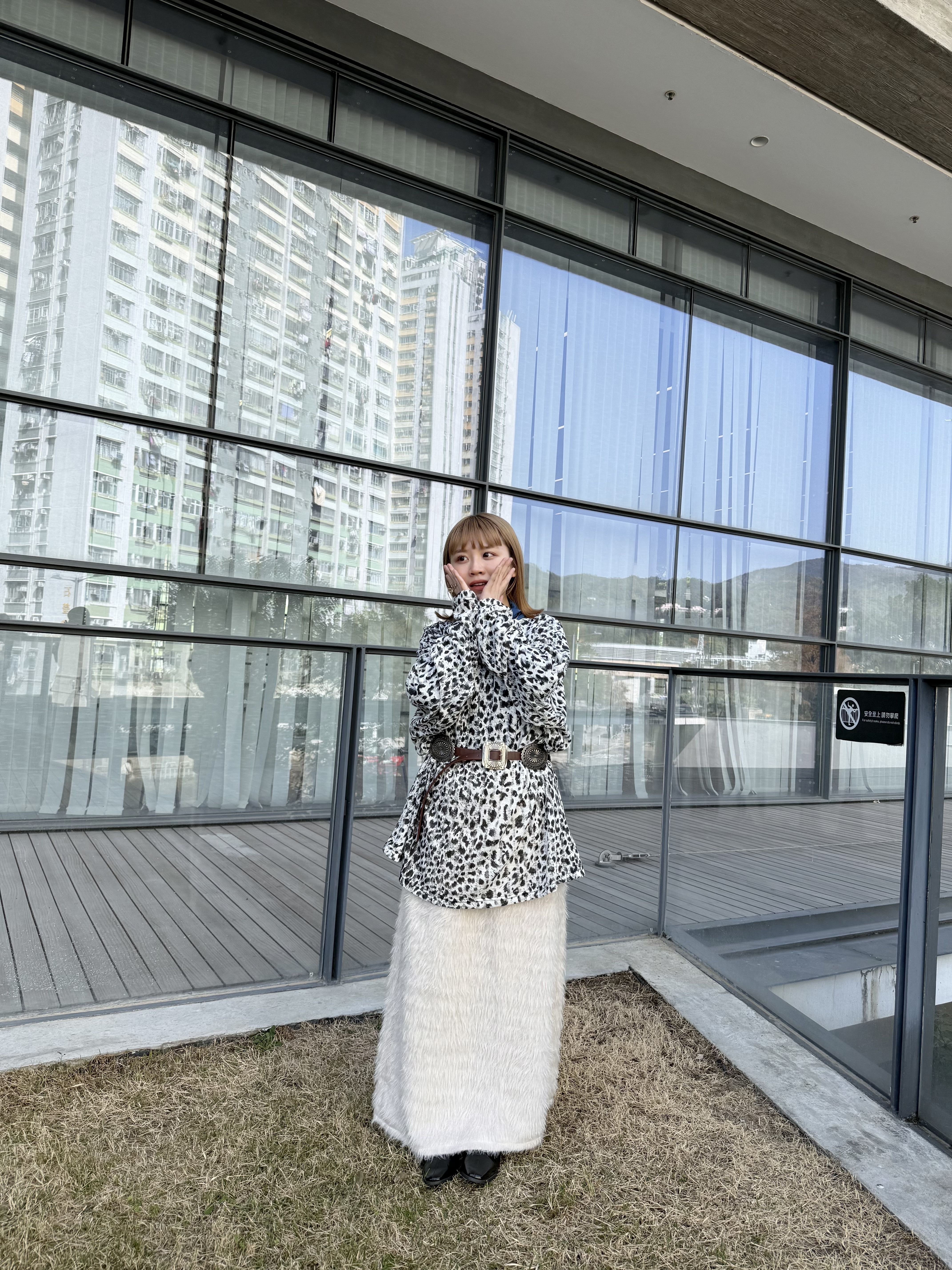 豹紋洞洞布料寬鬆Top