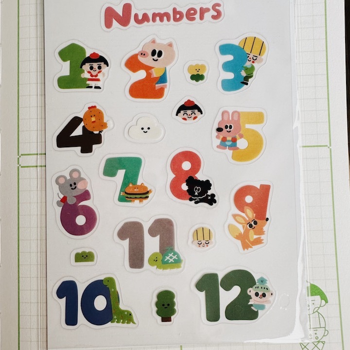 數字 透明小貼紙 手帳貼紙｜微醺斑比