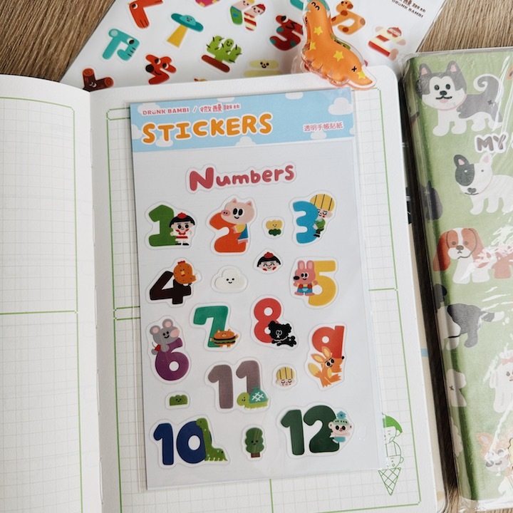數字 透明小貼紙 手帳貼紙｜微醺斑比