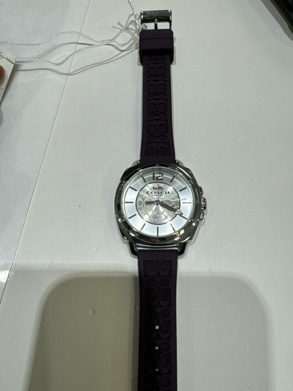 [U] LUXURY WATCH LUXURY WATCH COACH 14503144 WOMEN`S BOYFRIEND DARK PURPLE SILICONE RUBBER STRAP,PURPLE/SILVER, 885997285261 (ULW76)