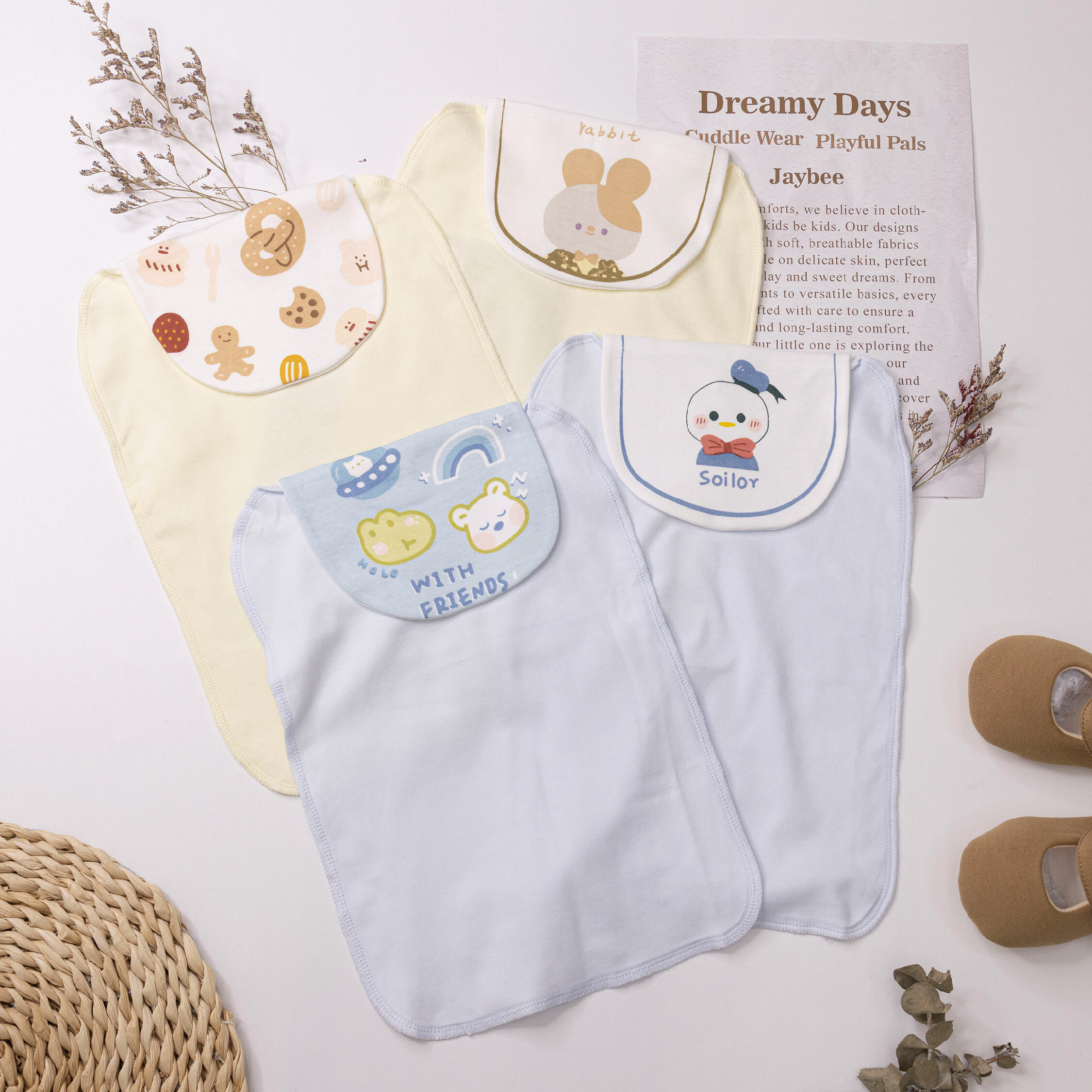 【JS0211】軟呼呼點心派對純棉隔汗巾(兩入一組)＊二款