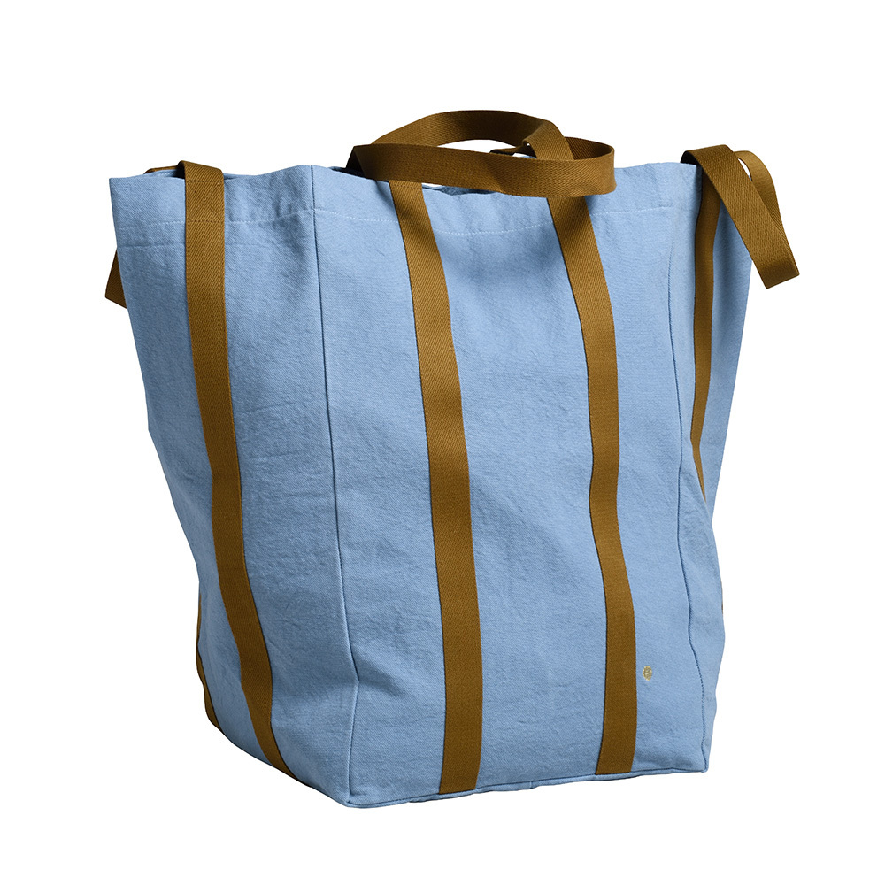 (預購4/30)法國La cerise sur le gâteau 有機棉巨大水桶包-灰藍色