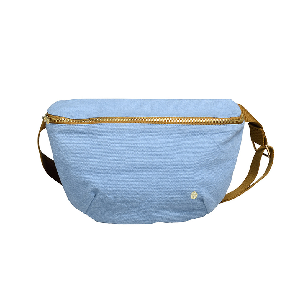 (預購4/30)法國La cerise sur le gâteau 有機棉時尚腰包-灰藍色
