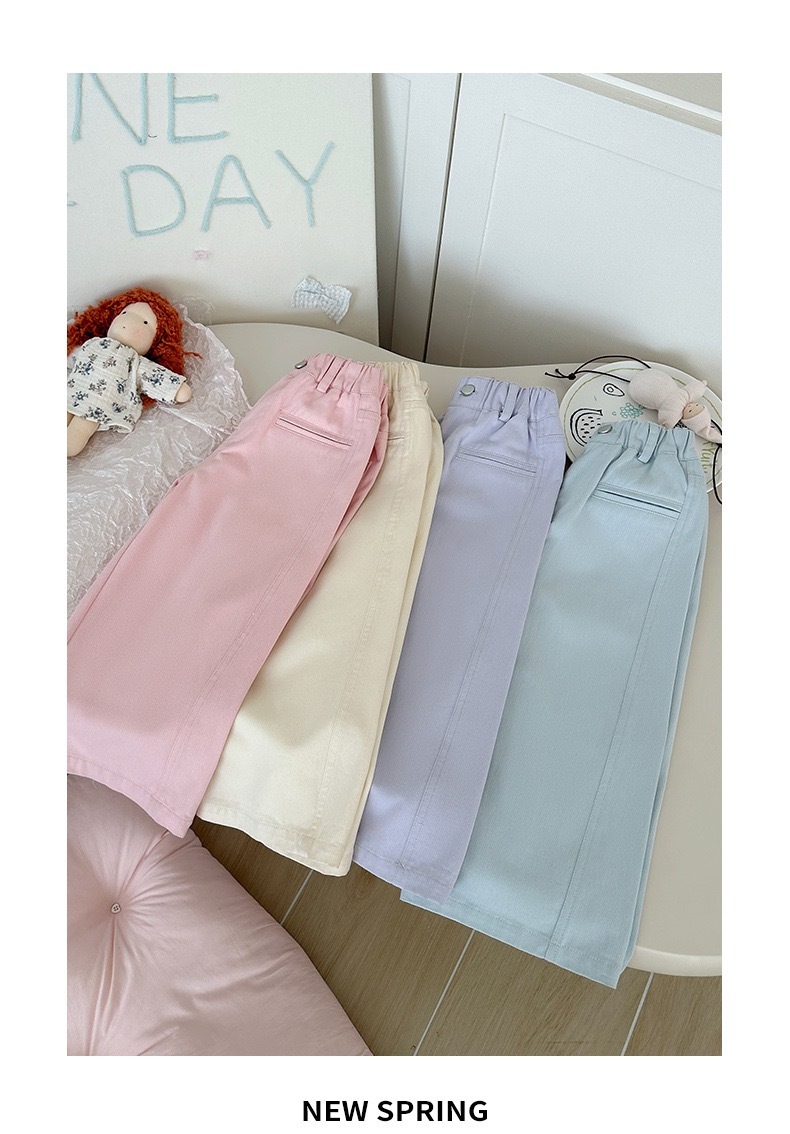 四色糖果色直筒褲