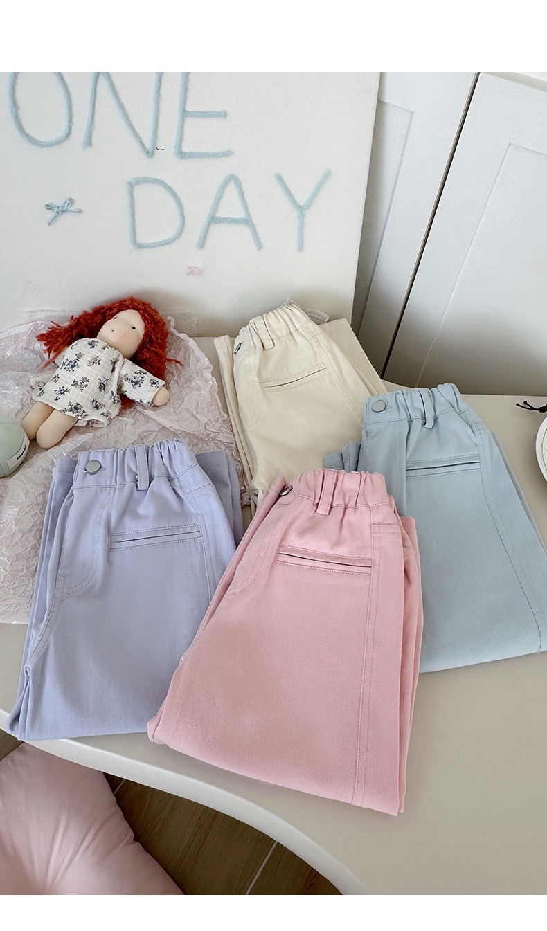 四色糖果色直筒褲