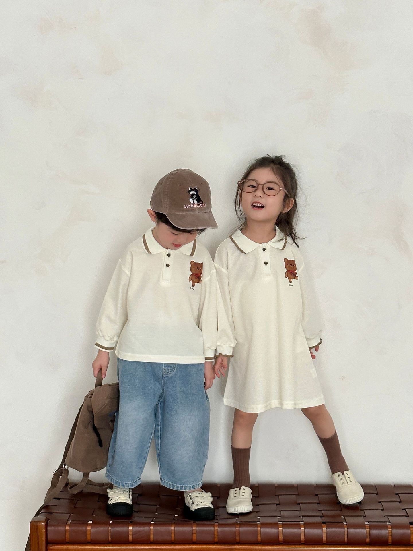 兄弟姐妹一起穿_小熊上衣/洋裝