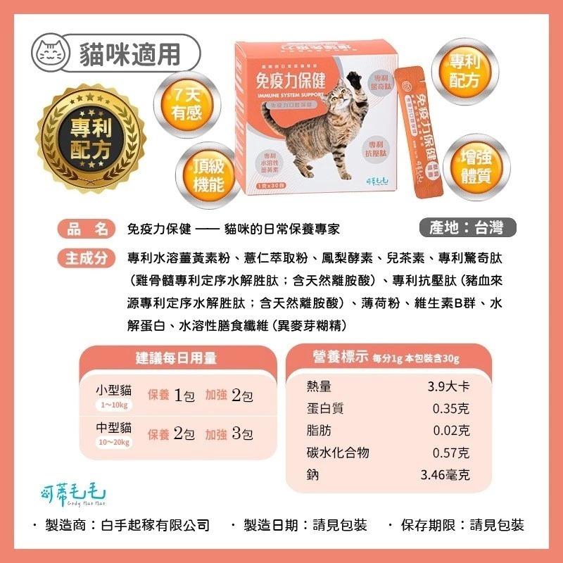 【可蒂毛毛】犬貓保健品1G*30包/盒