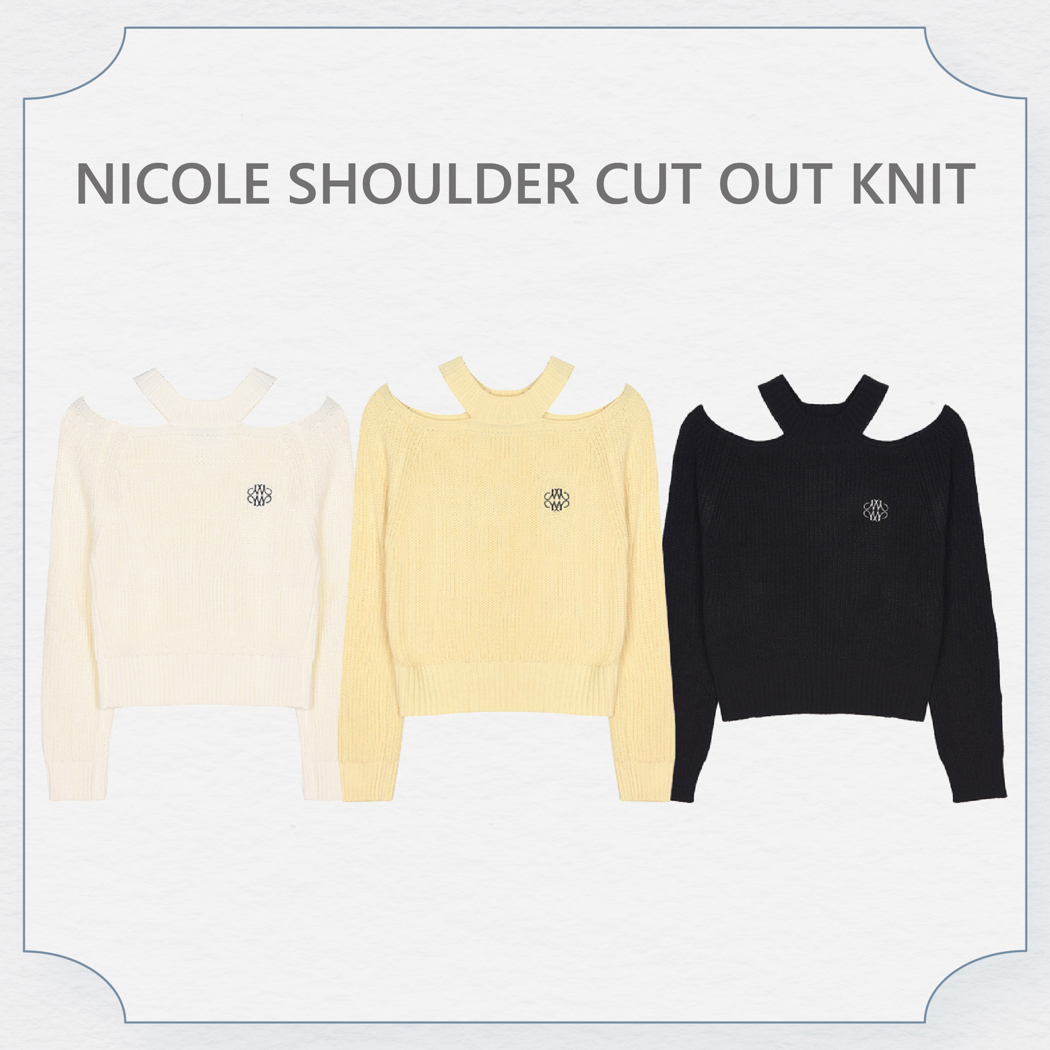 Nick Nicole挖肩造型針織上衣(象牙白/IVORY)