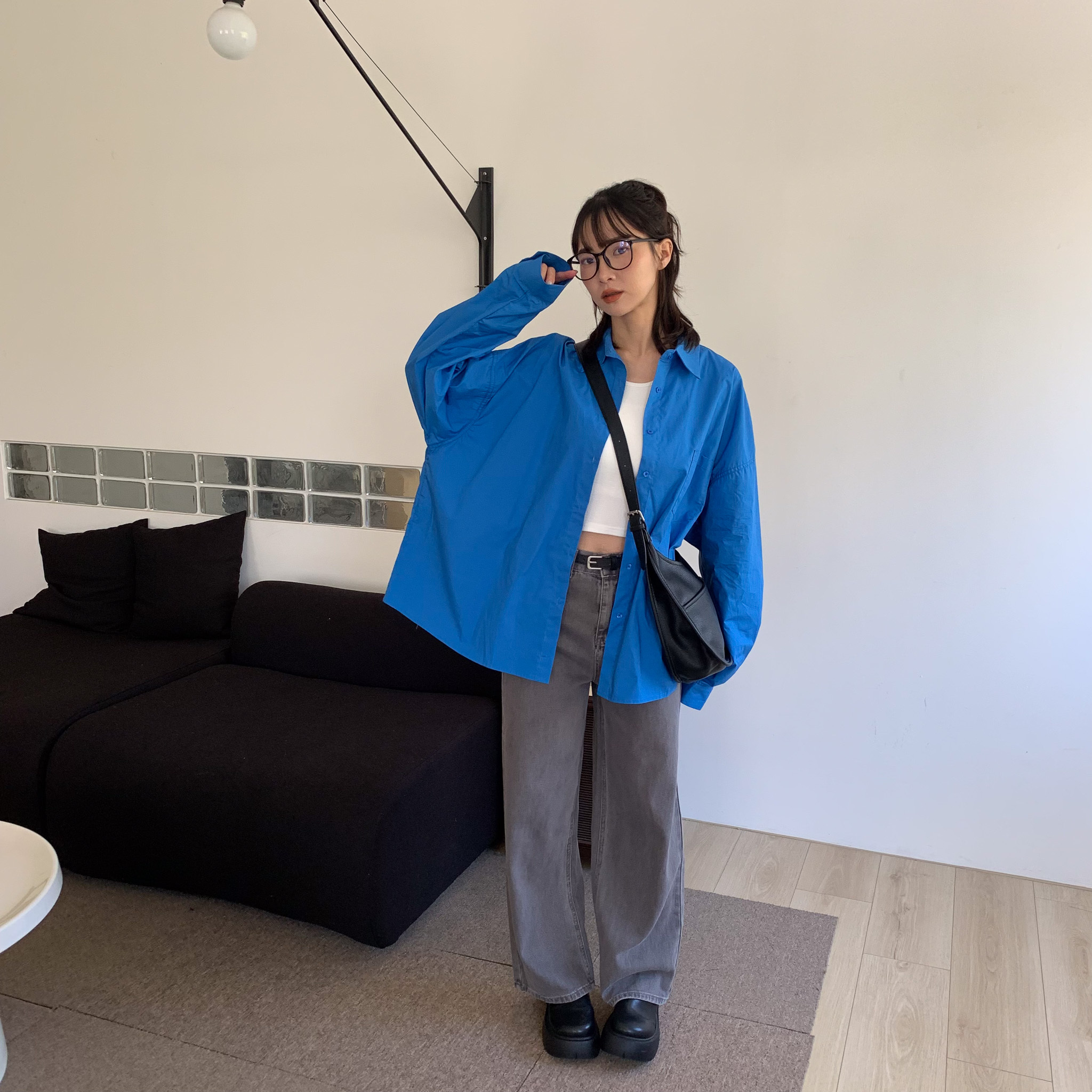 ISA_自帶spotlight! 挺版設計單口袋寬鬆襯_51042