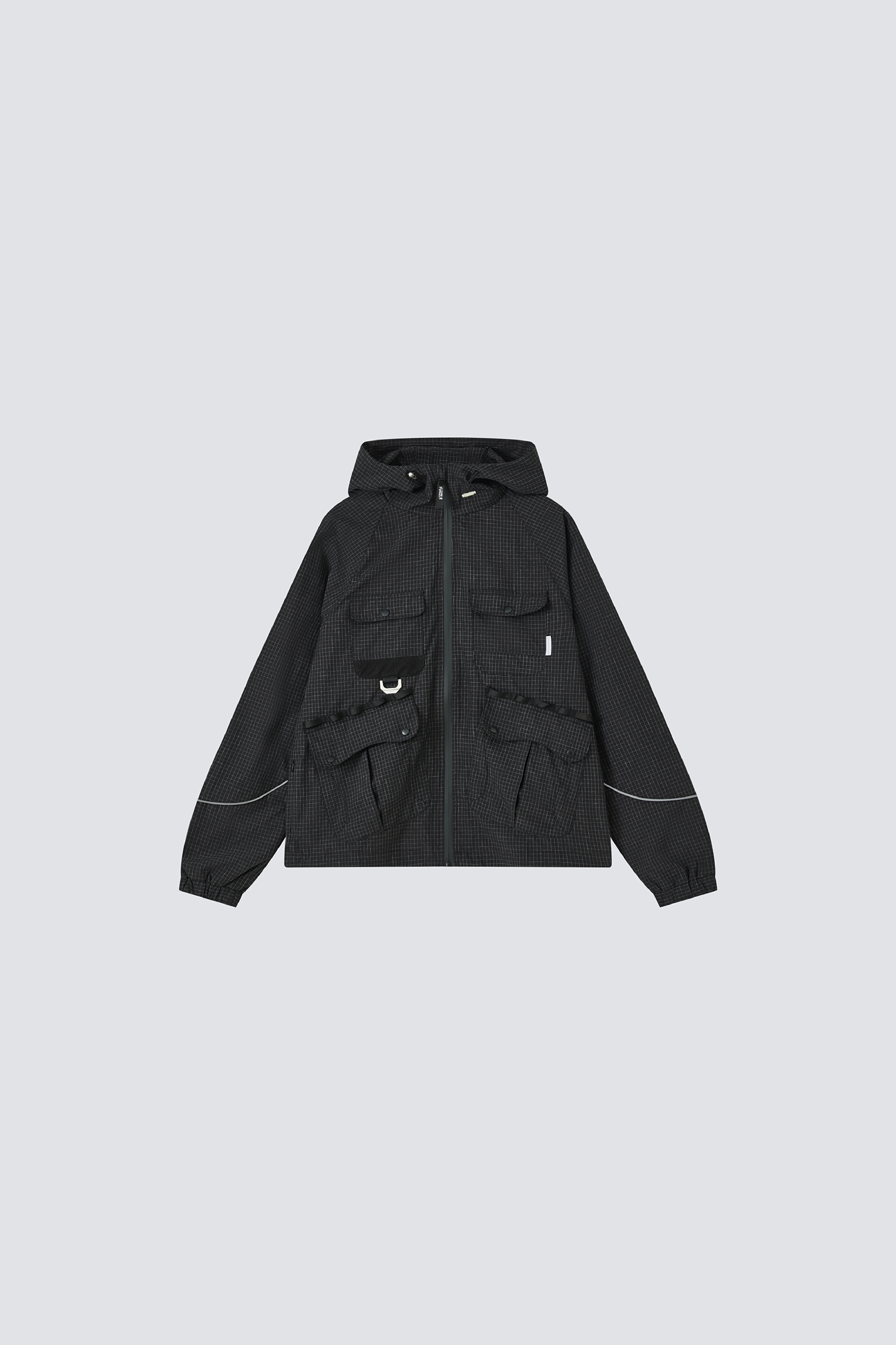 Waterproof Checkerboard Windbreaker｜Black｜Hong Kong Original Design