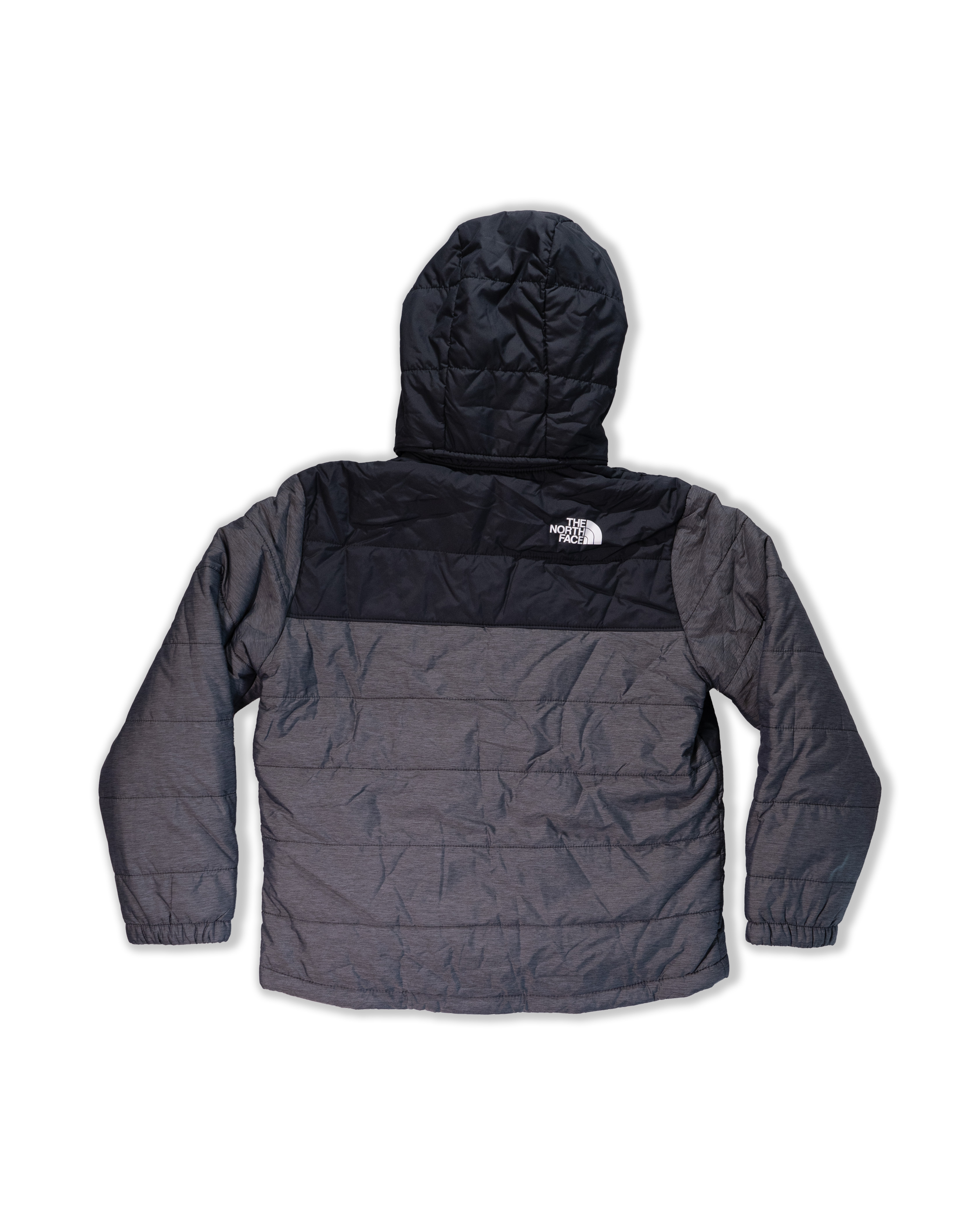 TNF北臉 0114 大童 黑灰拼色 鋪棉