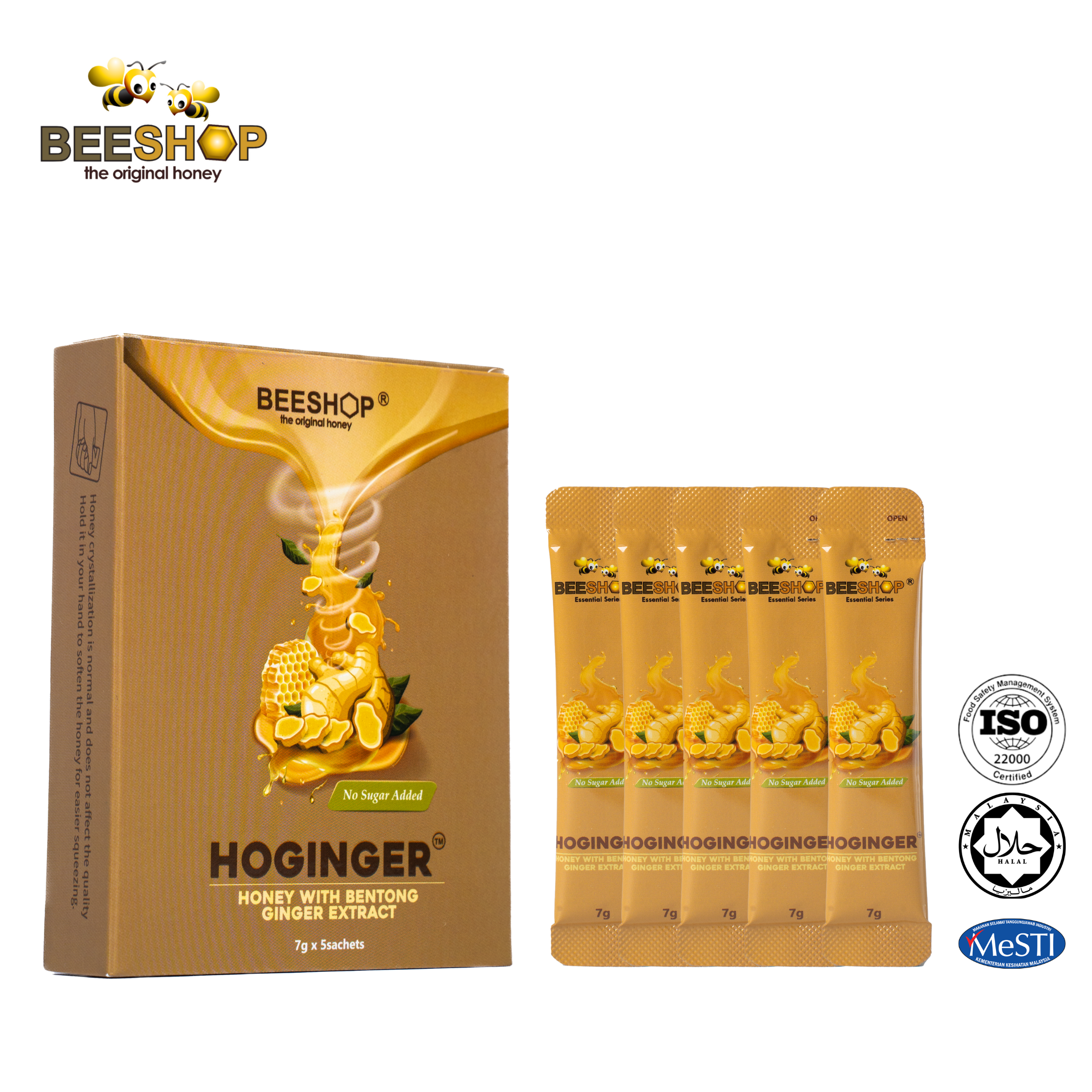 HOGINGER Honey with Bentong Ginger Extract 7g X 5 sachet [Halal & 100% Original]