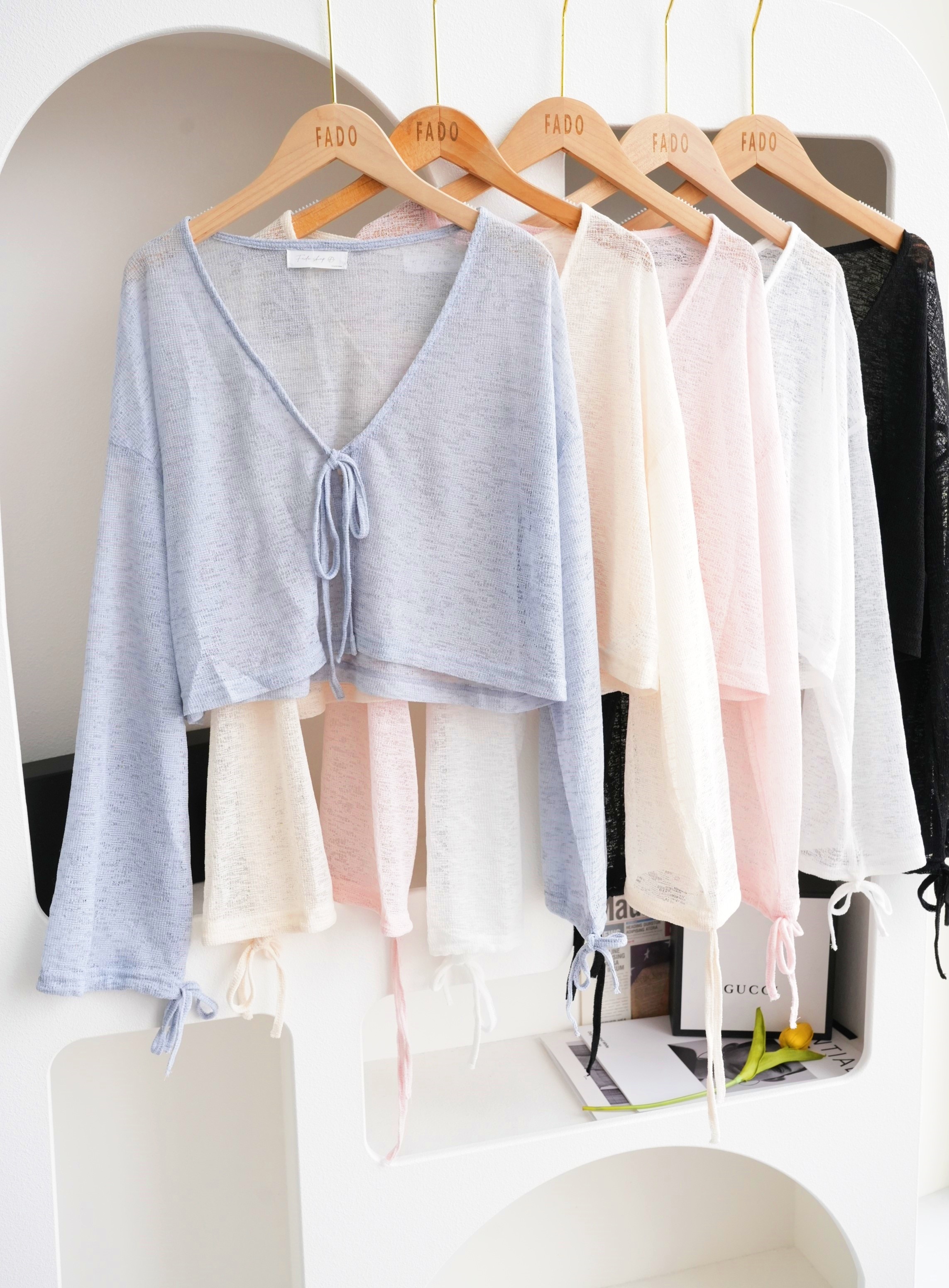 法朵Fado shop｜ 熱銷 ! 前綁帶透膚罩衫 0113002