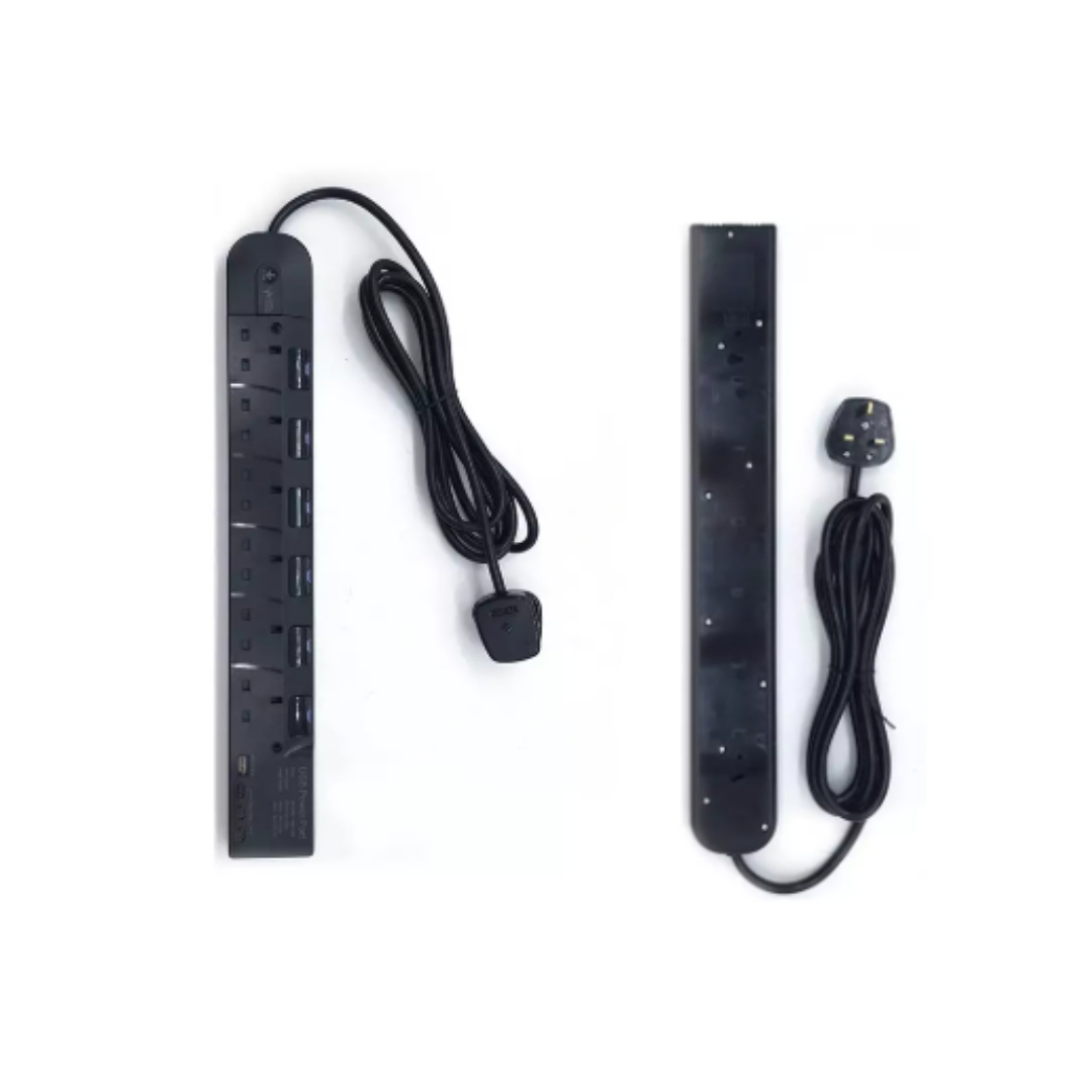 豐葉牌 6X13A獨立燈制+USB(1A3C)充電排蘇套裝(黑色)-[S364USBCA/B]