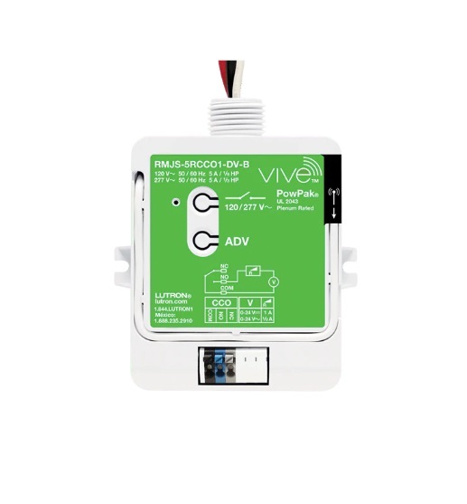 路創 RMJS-5R-DV-B VIVE COO 帶軟開關的 POWPAK 繼電器模組，5A 繼電器