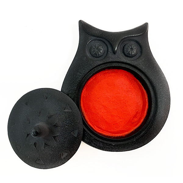 【博鳳堂】貓頭鷹 朱肉印泥盒-黑色