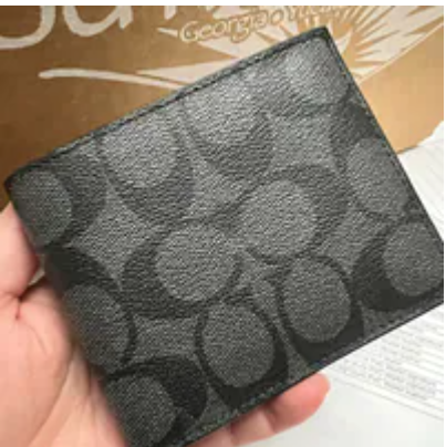 [S] COACH F66551 ID BILL SIGNATURE PVC,QB/CHARCOAL/BLACK, 192643568747 (SCO1132)