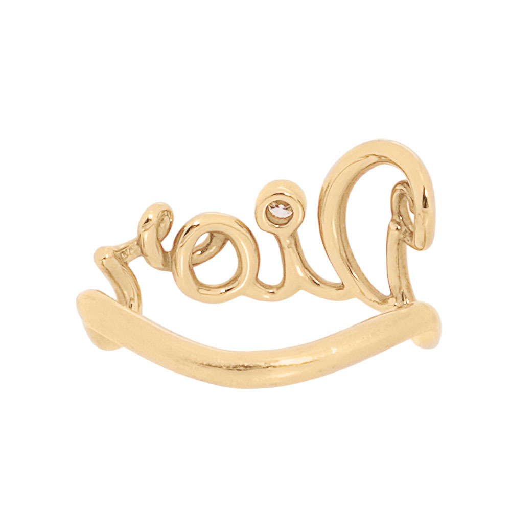 【CHRISTIAN DIOR】Dioramour 18K金標誌鑽戒(金色)(49)JOUI95052_0000_49