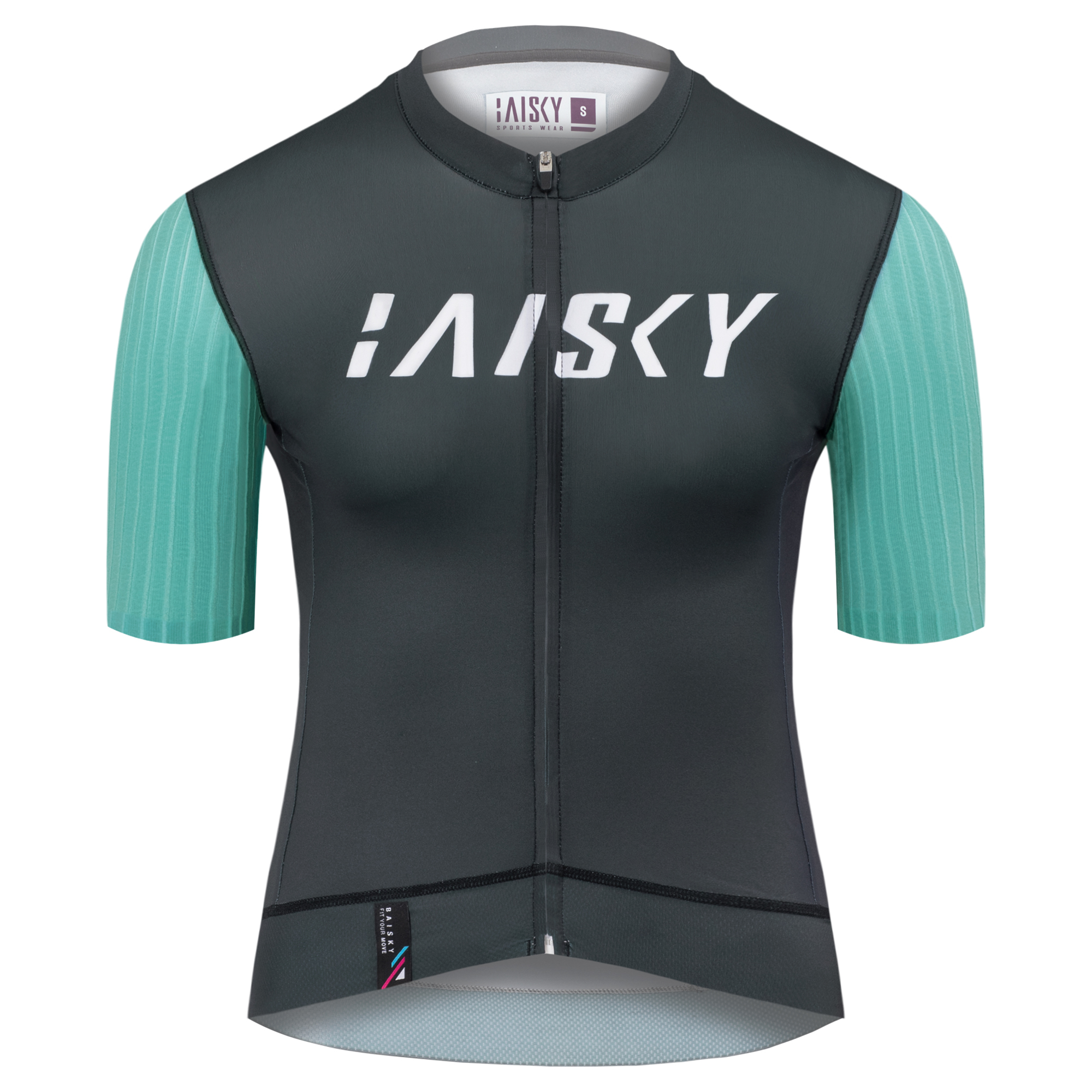 女款空力極短車衣 夏岳 灰藍