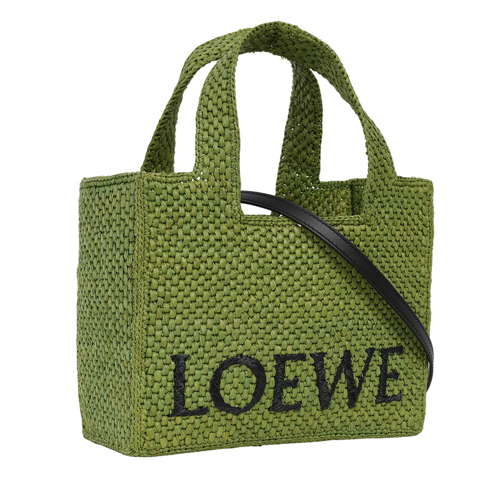 【LOEWE】Logo 標誌酒椰纖維小款二用包(綠色)A685B59X01 4100