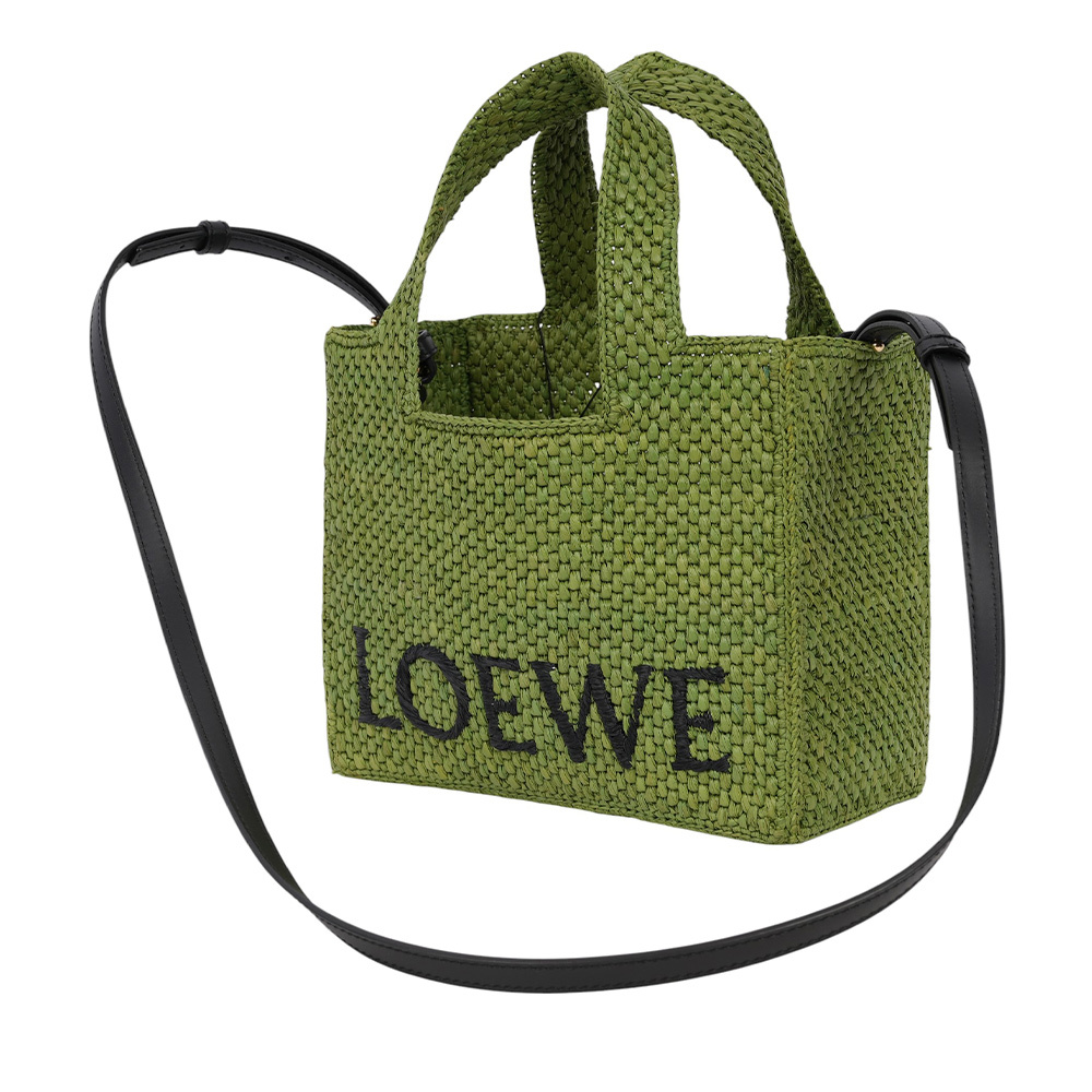 【LOEWE】Logo 標誌酒椰纖維小款二用包(綠色)A685B59X01 4100