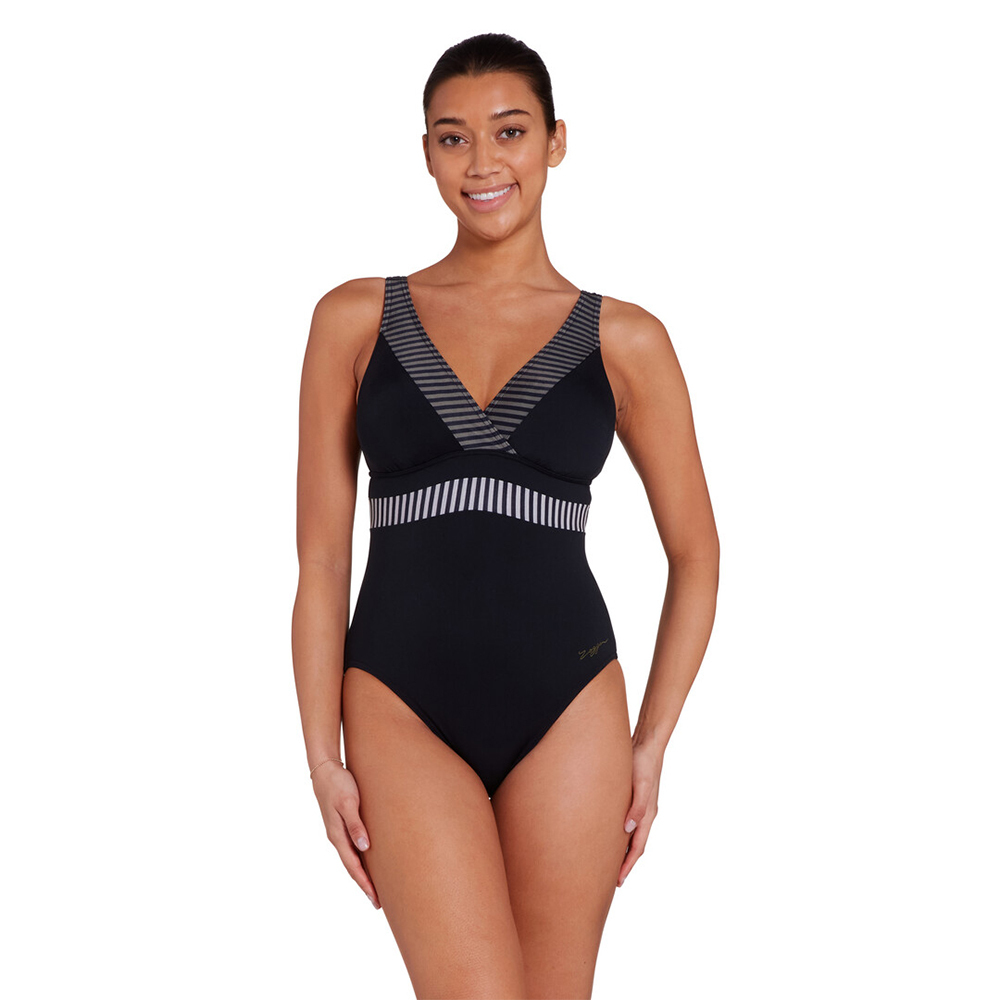 ZOGGS 女性《逐海之歌》V領運動連身泳裝