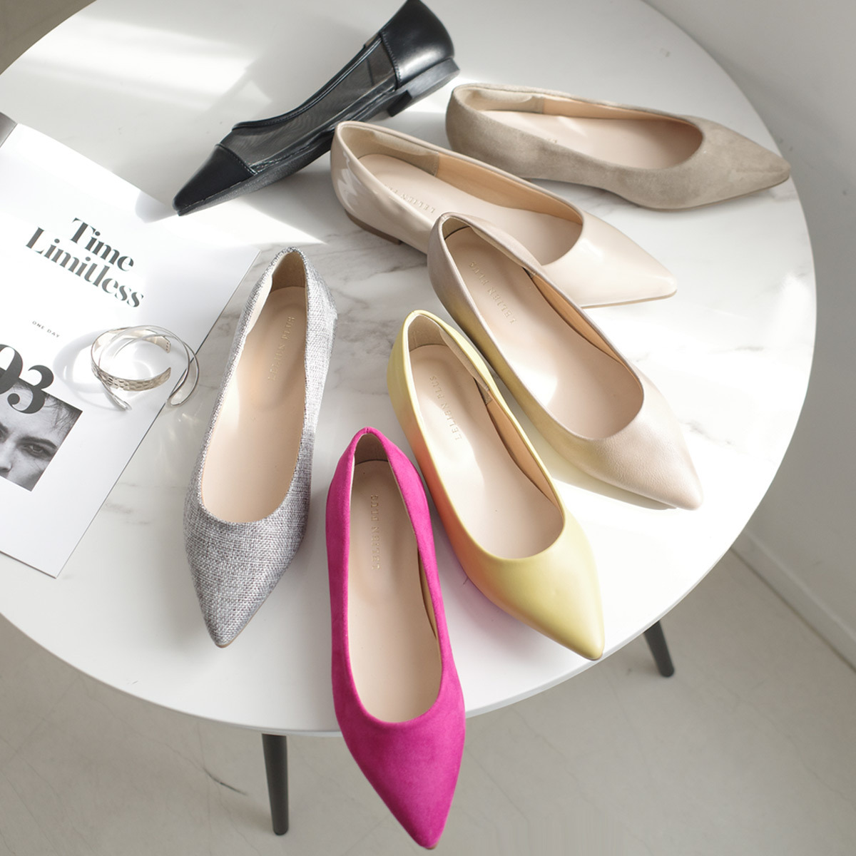 健步如飛尖頭1公分平底高跟鞋 超好走女鞋｜春夏色【CX2415-1】