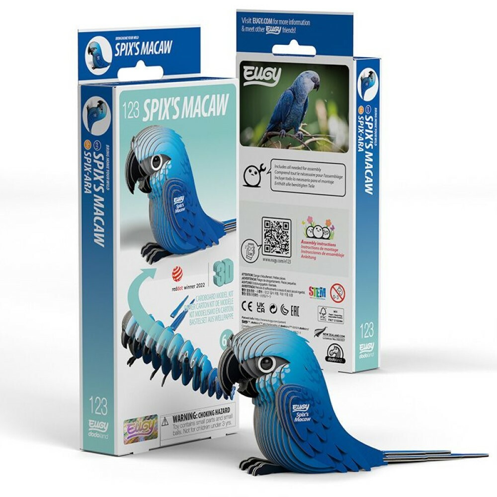 EUGY 3D Cardboard Kit Set Model - 123 Spix's Macaw