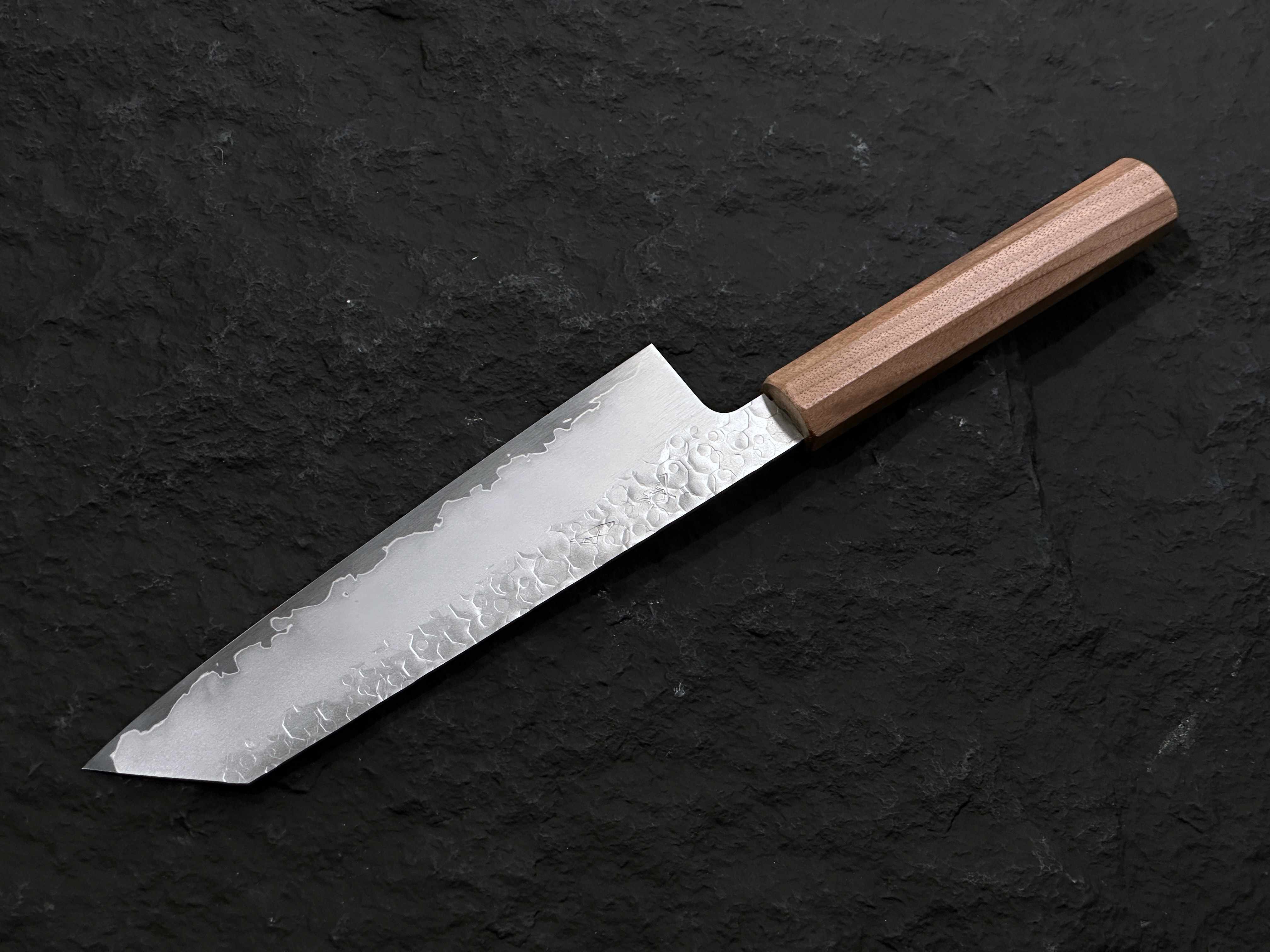 刃道 潮騒 SG2粉末鋼 槌目 切付牛刀 胡桃木柄