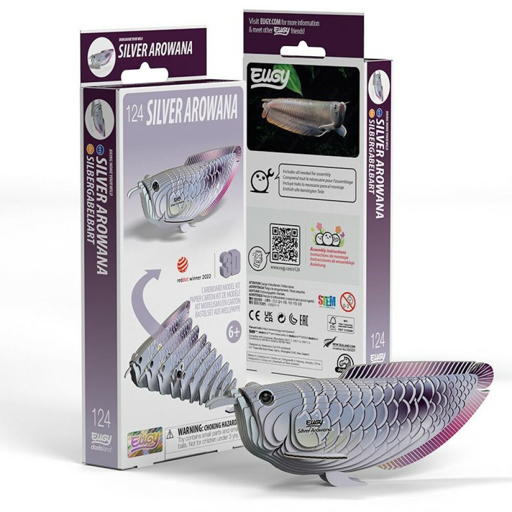 EUGY 3D Cardboard Kit Set Model - 124 Silver Arowana