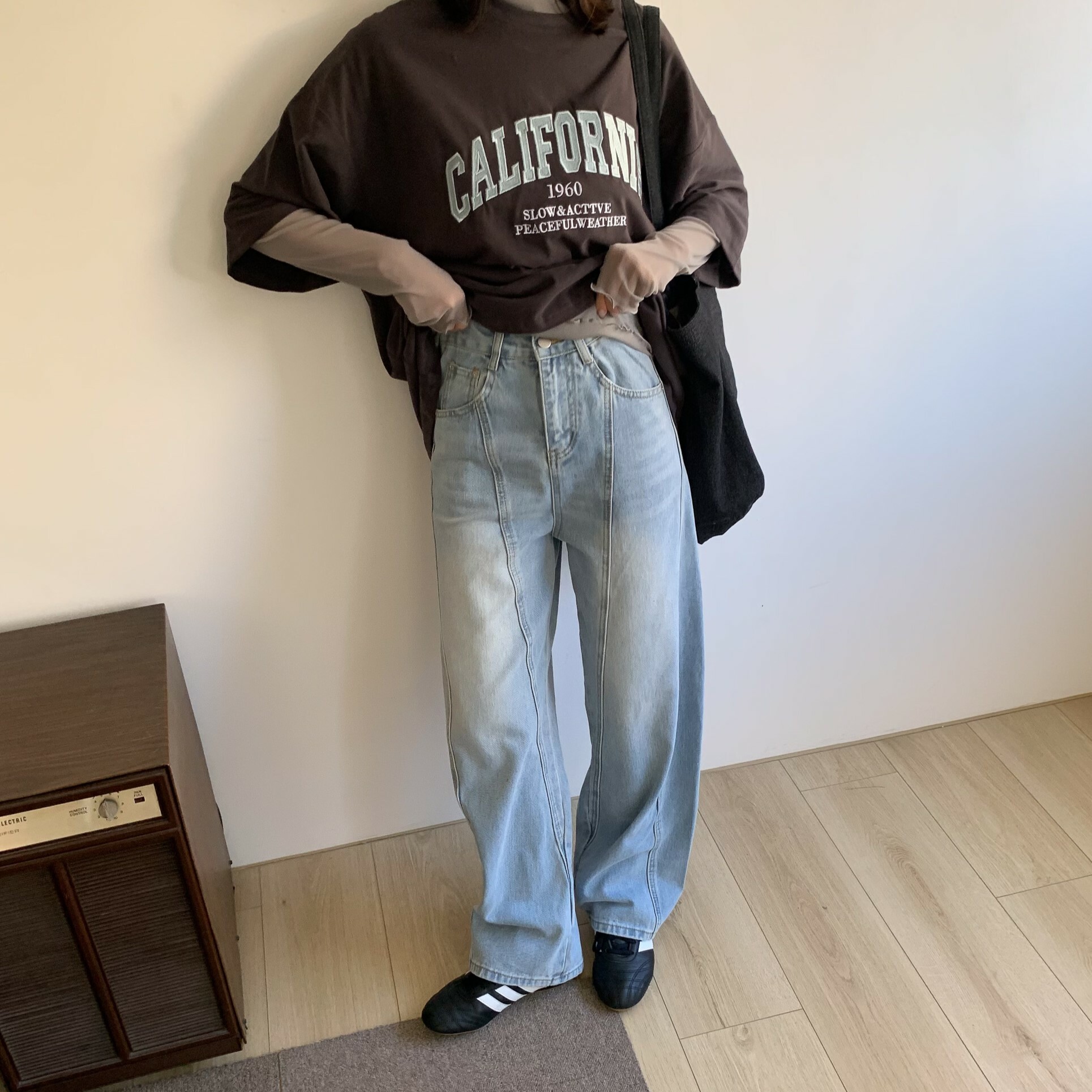 ISA_今年必擁有單品!! 冰藍美式繭型牛仔神褲_41255