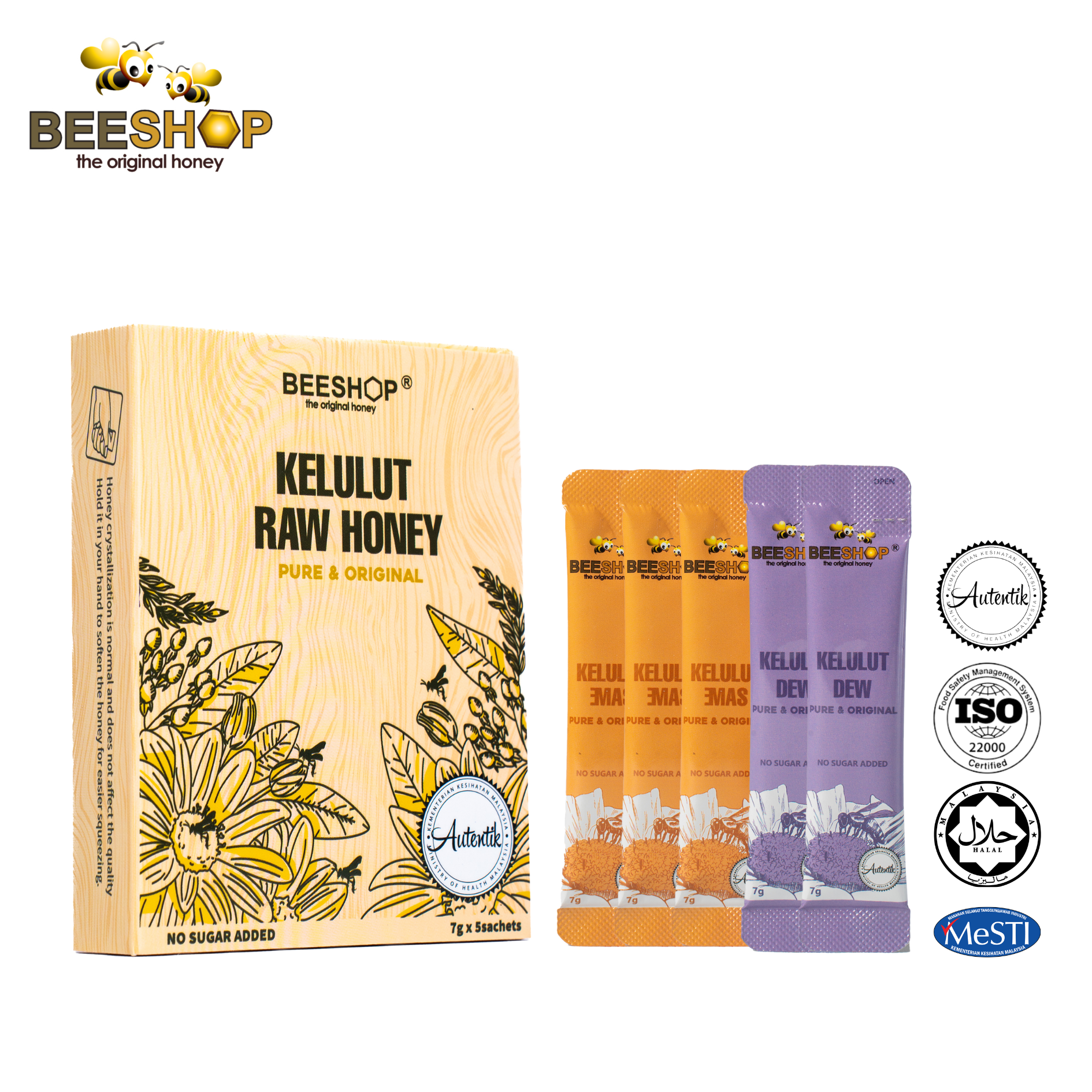 Kelulut Raw Honey Sachet 7g X 5 sachet [Halal & 100% Original]