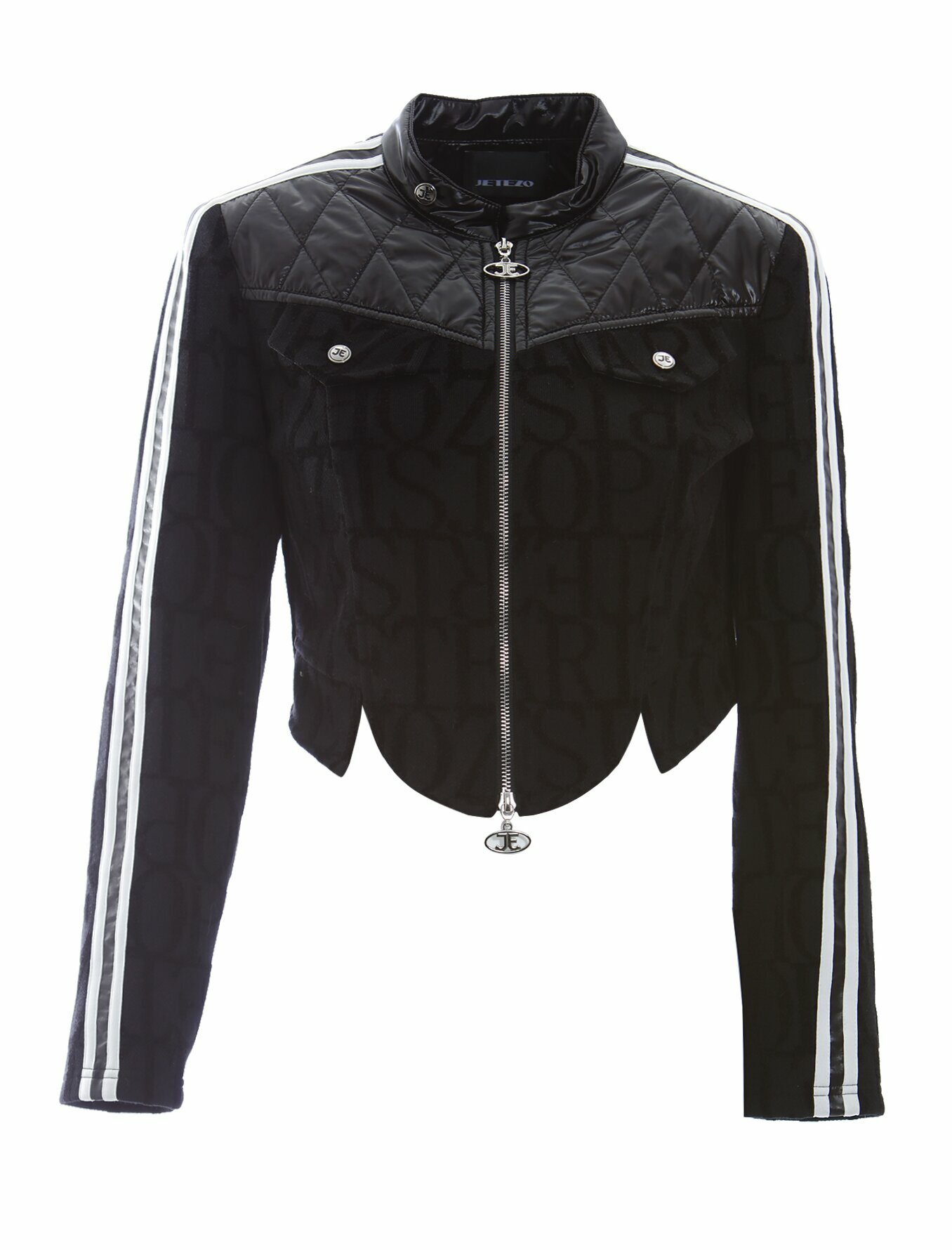 BD15032D1 夜行菱影拼接短版運動時裝外套