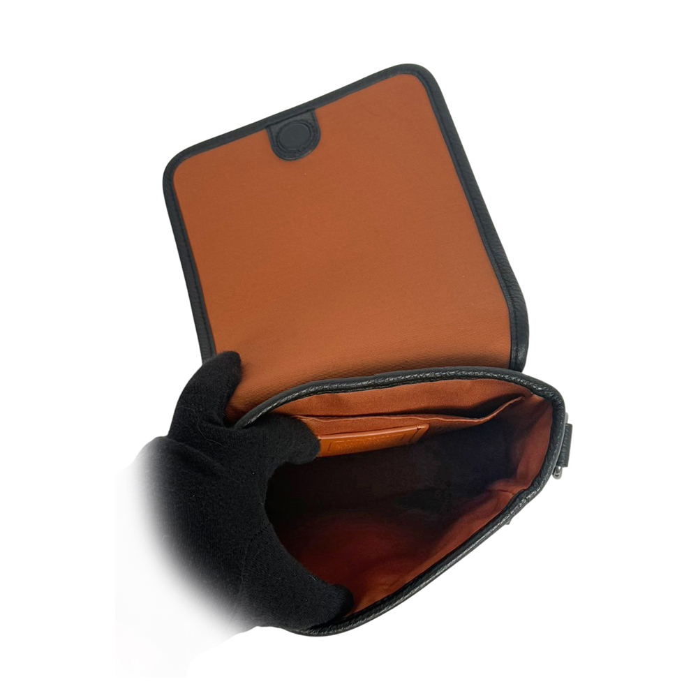 【COACH】Lucas 拼色塗層帆布翻蓋迷你斜背包(炭灰色/棕褐色)CW180 QBXAH