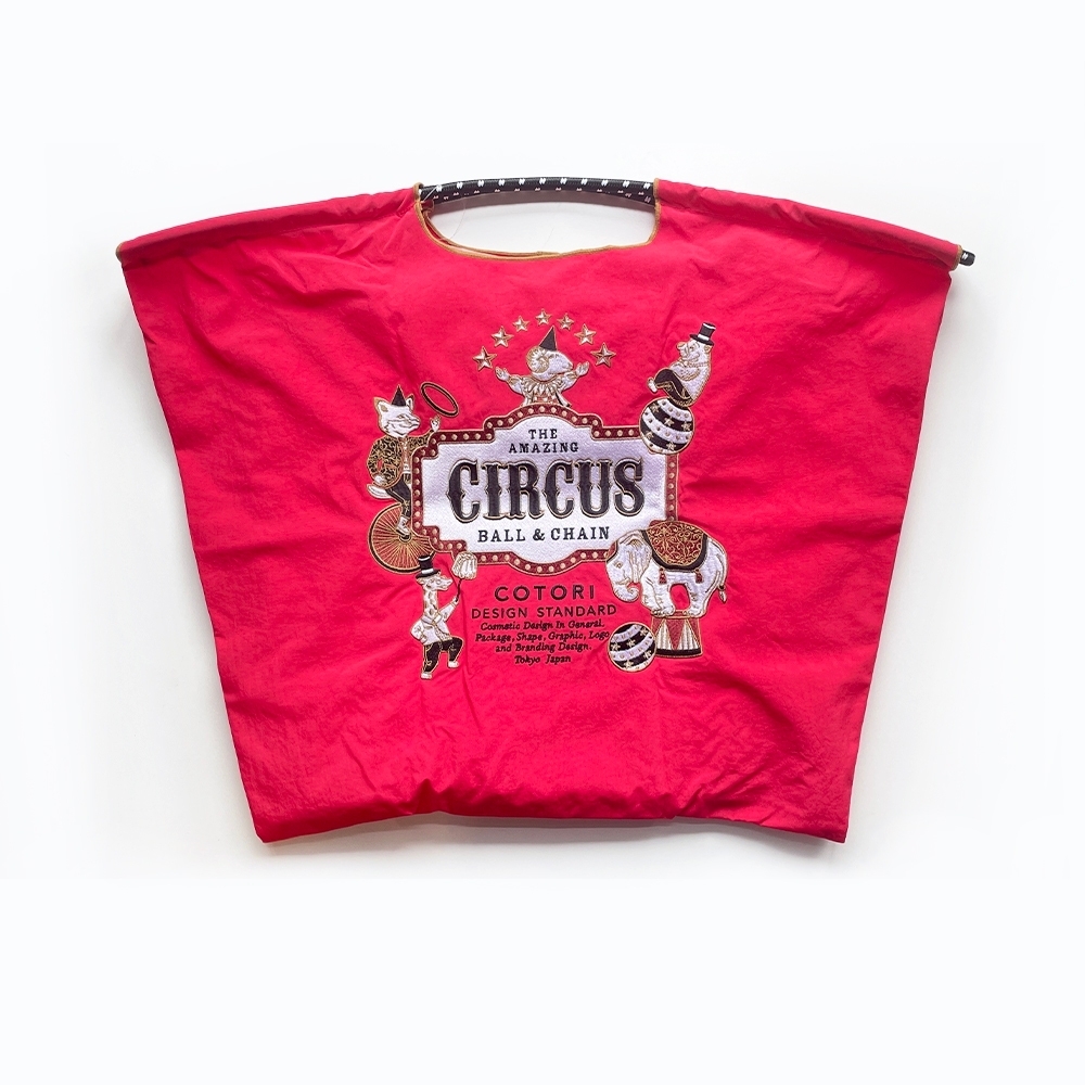 Ball＆Chain 刺繡環保購物袋 L號 - 桃紅 (32110705)
