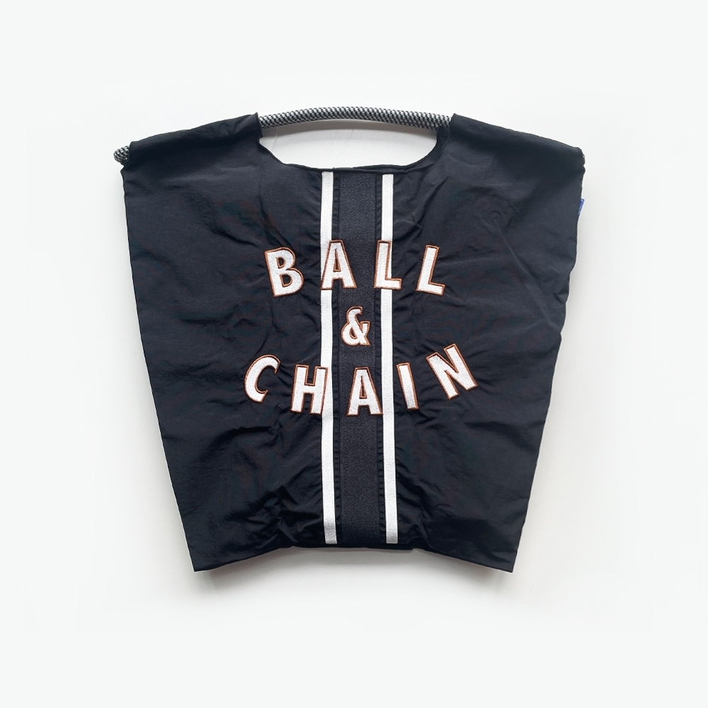Ball＆Chain 刺繡環保購物袋 M號 - 黑 (30103701)