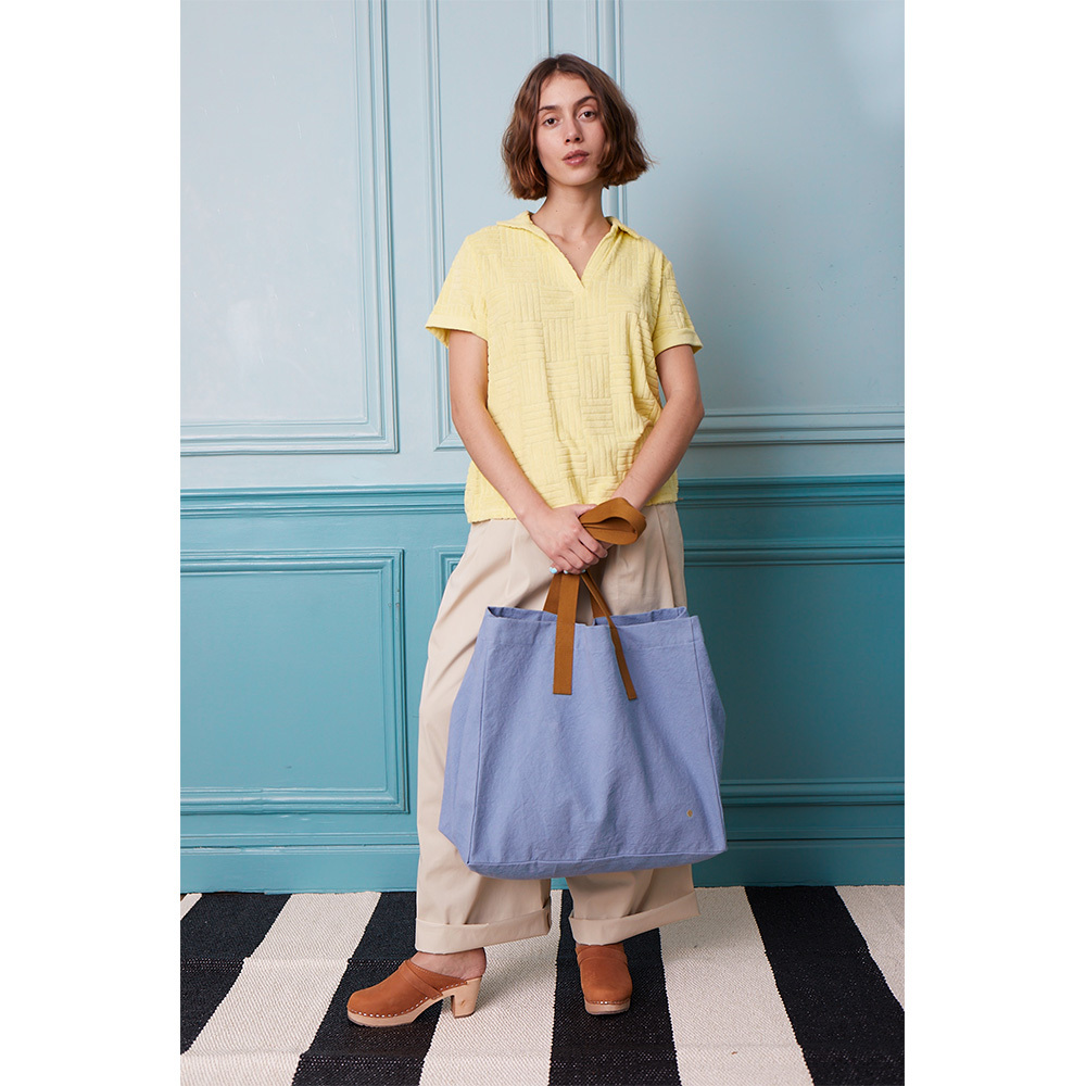 (預購4/30)法國La cerise sur le gâteau 有機棉購物袋-灰藍色