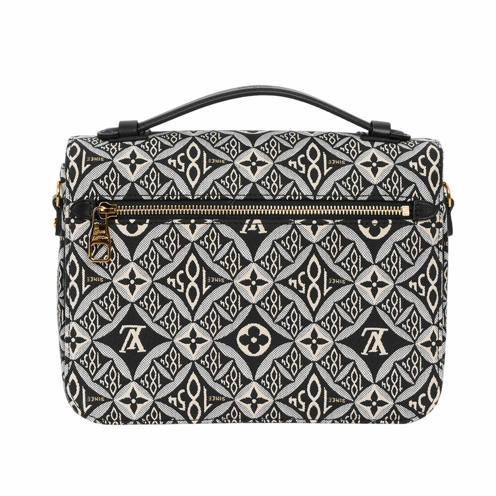 【Louis Vuitton / LV】Since 1854 Monogram 復古標誌布質郵差包(黑色)M57272