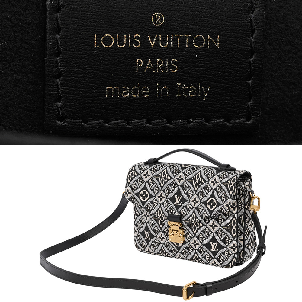 【Louis Vuitton / LV】Since 1854 Monogram 復古標誌布質郵差包(黑色)M57272
