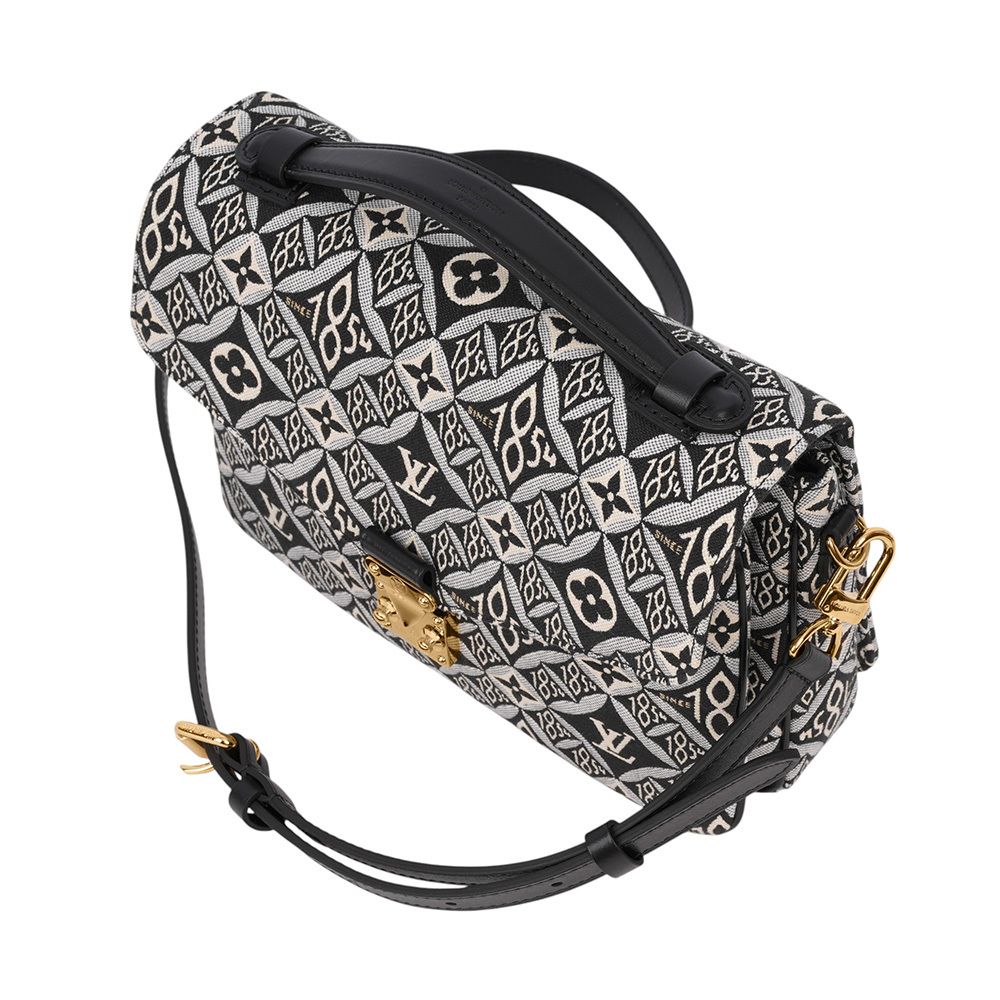 【Louis Vuitton / LV】Since 1854 Monogram 復古標誌布質郵差包(黑色)M57272