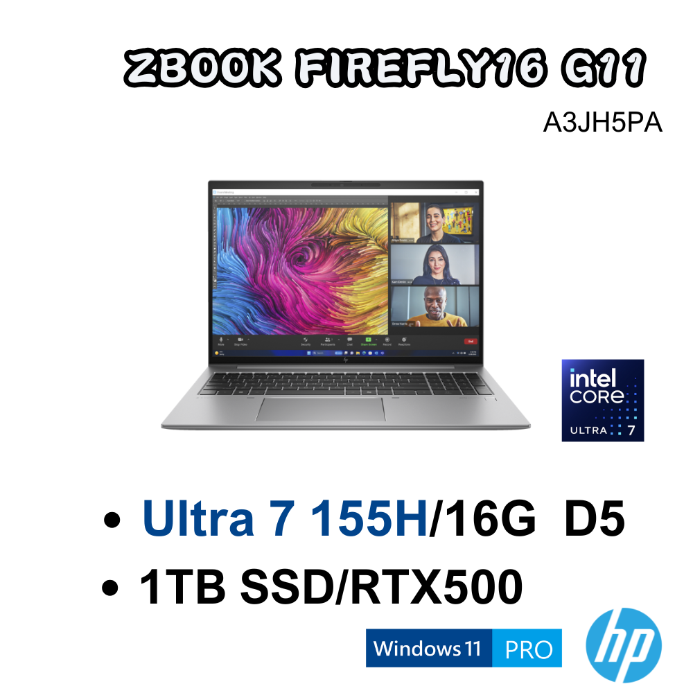 HP ZBook Firefly 16 G11 (A3JH5PA) 16吋 Ultra 7 行動工作站筆電