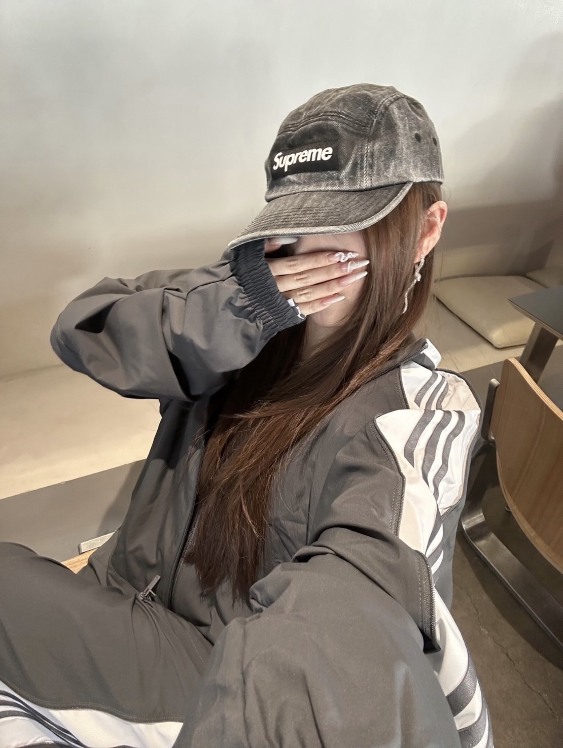 Adidas Jacket 風衣 外套 灰色 側拉鍊 OverSize 女款 JY8879