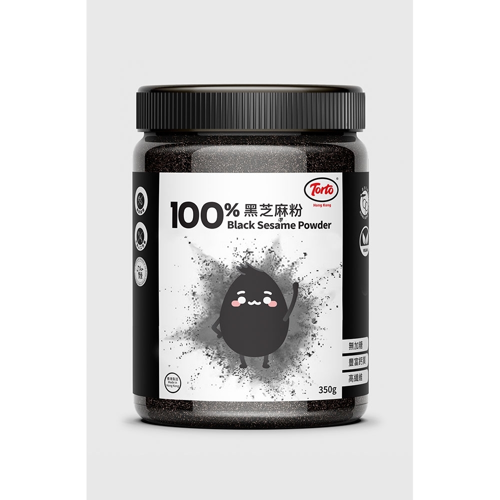 香港 Torto 100％ 純黑芝麻粉 350g 罐裝